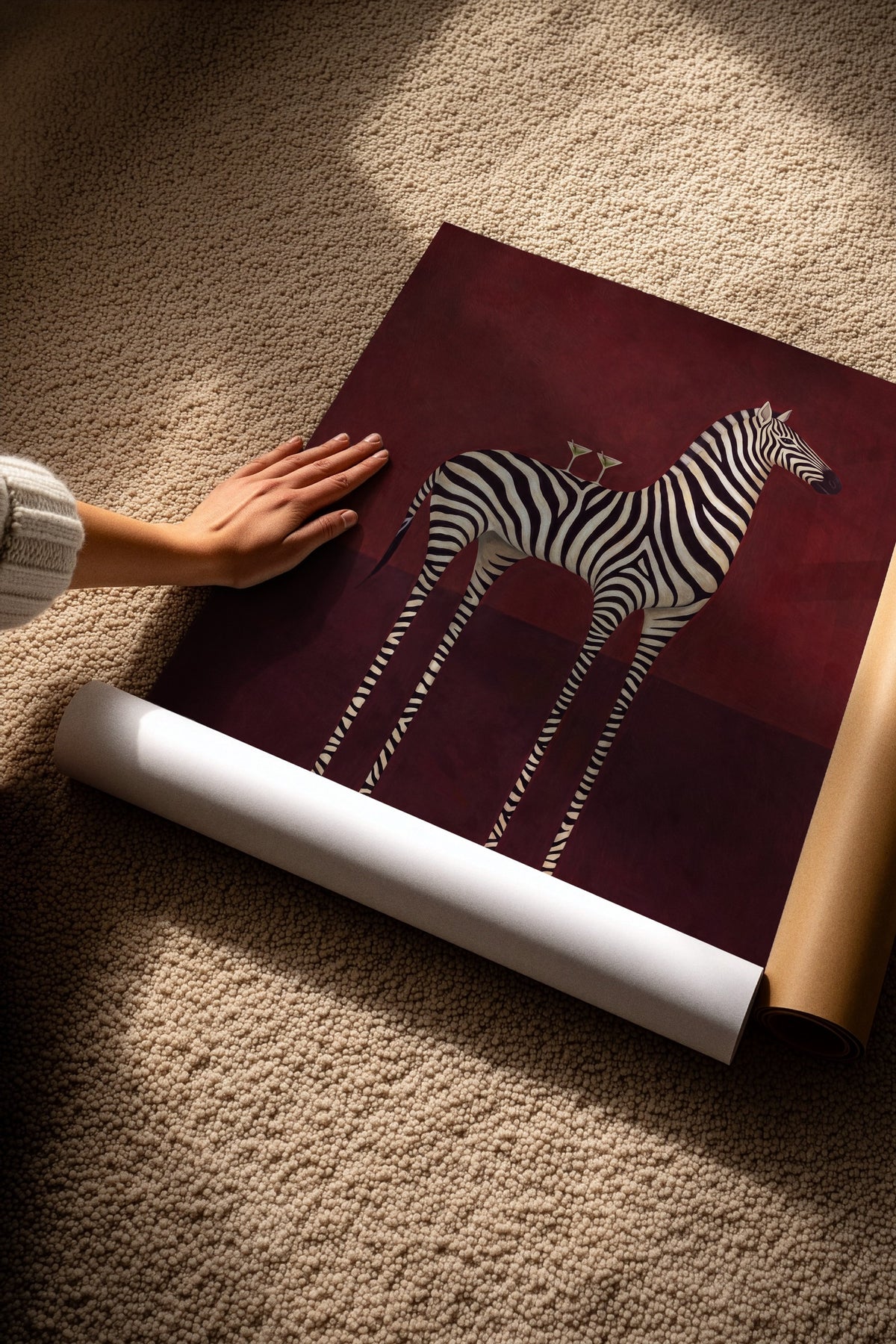 Garip Zebra Yorumu Çerçevesiz Poster