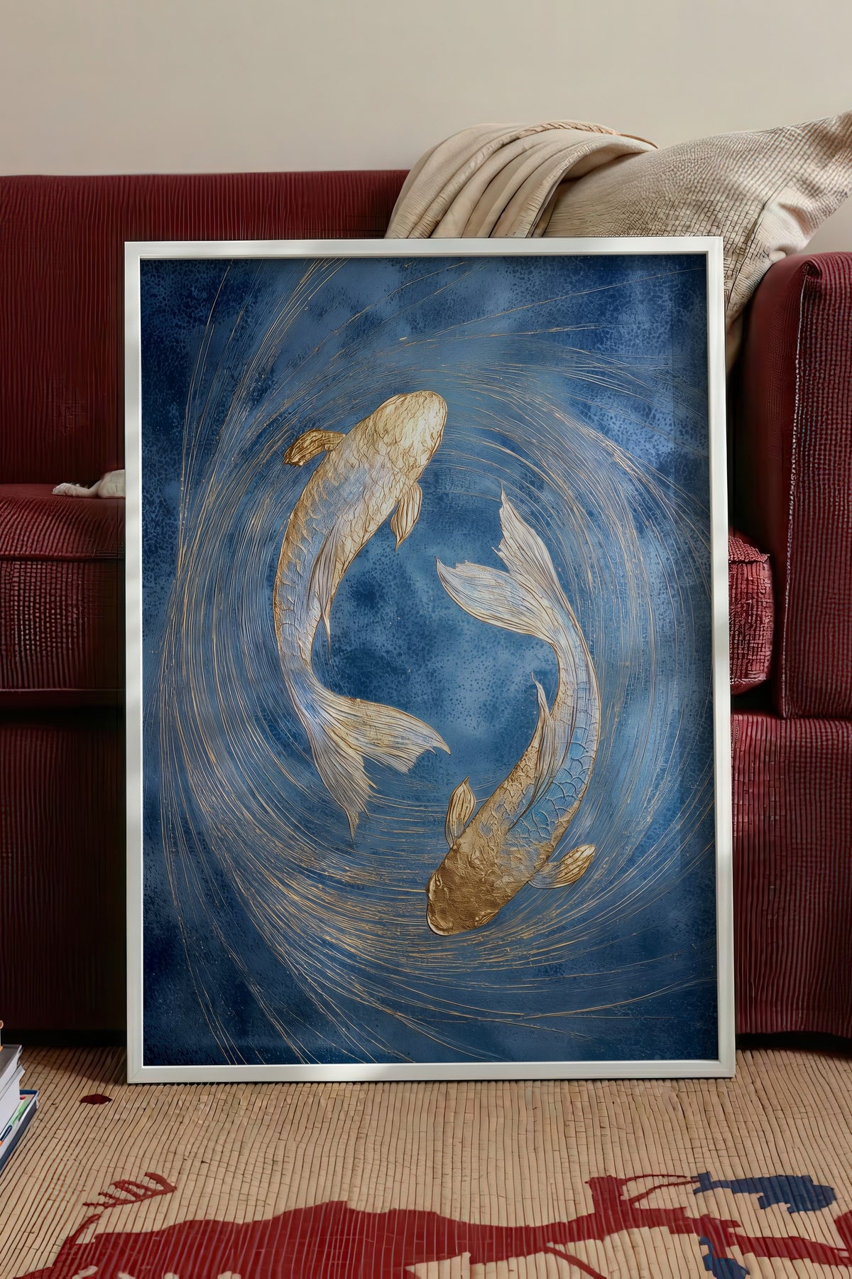 Altın Balık Döngüsü Poster – Beyaz Çerçeveli Tablo