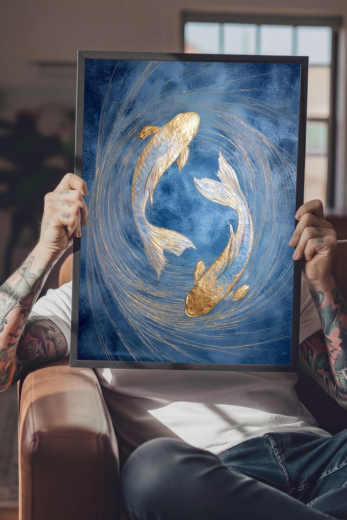 Altın Balık Döngüsü Poster – Siyah Çerçeveli Tablo