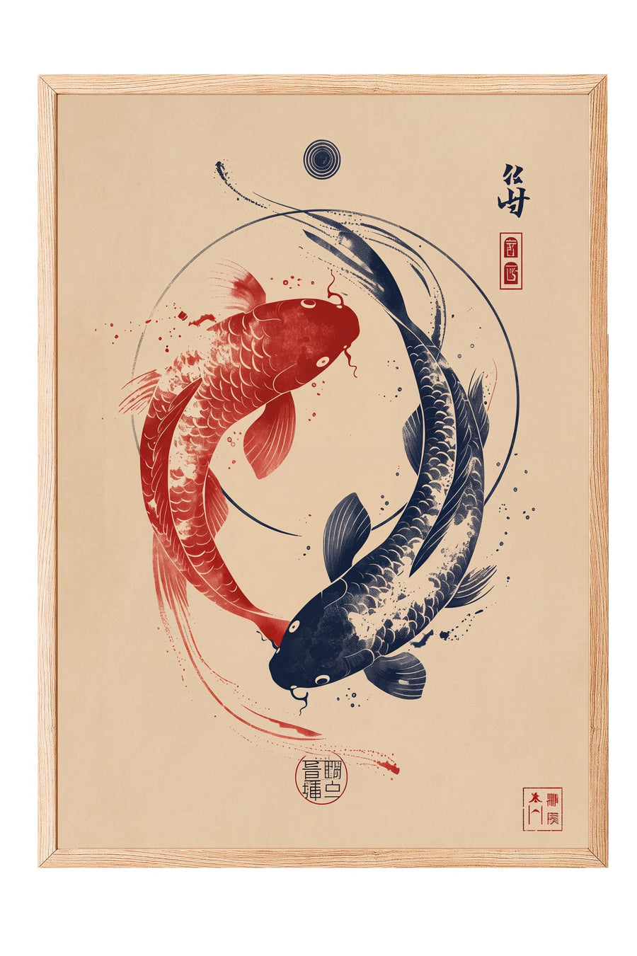 Zen Balıkları Poster – Ahşap Çerçeveli Tablo
