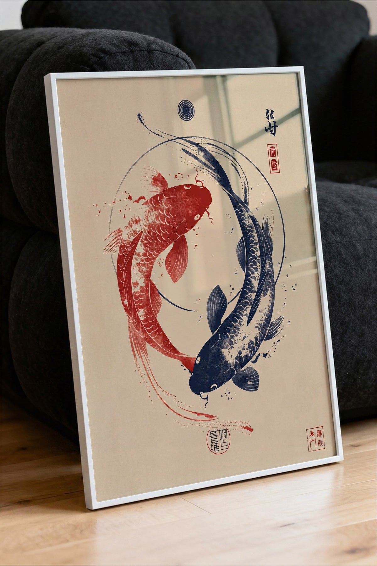 Zen Balıkları Poster – Beyaz Çerçeveli Tablo
