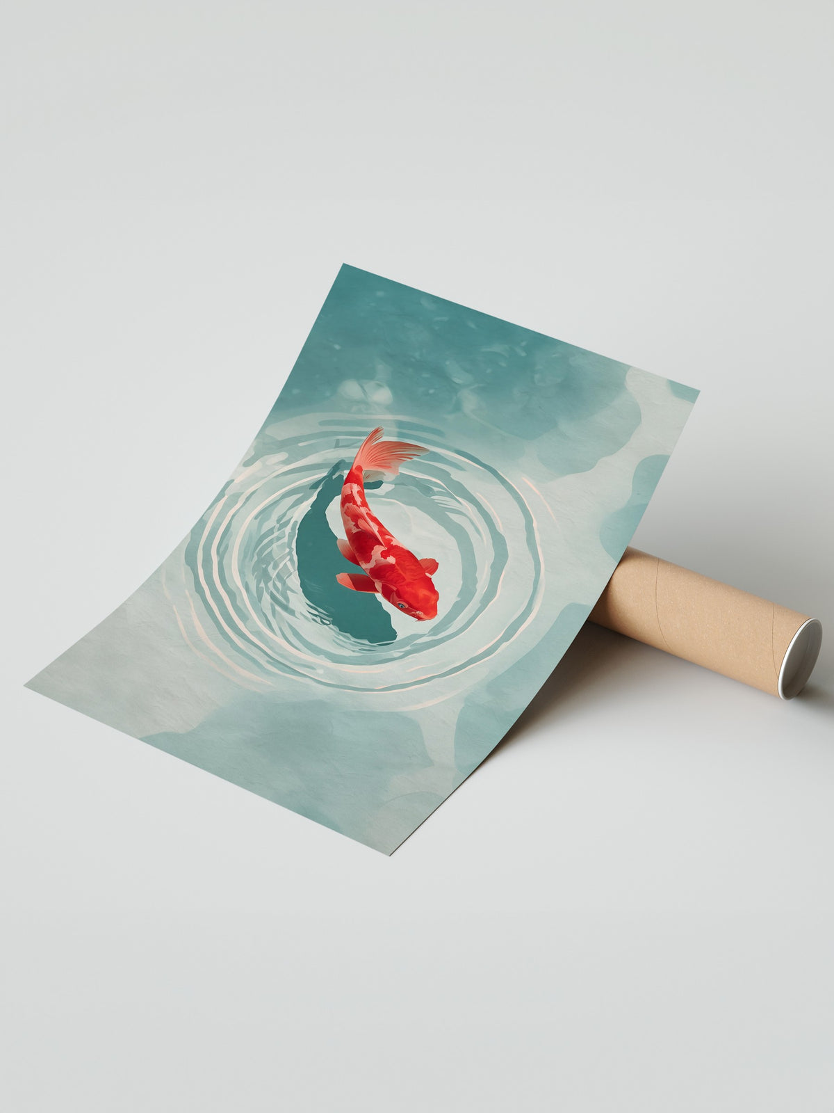 Su Üzerinde Koi Balığı Çerçevesiz Poster