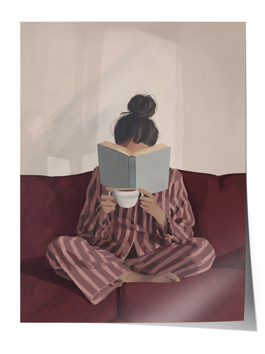 Kitap Okuyan Kız Çerçevesiz Poster