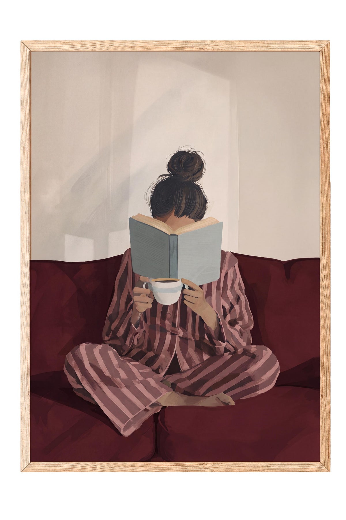 Kitap Okuyan Kız Poster – Ahşap Çerçeveli Tablo