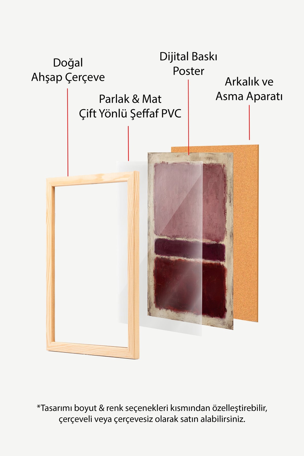 Soyut Renk Blokları Poster – Ahşap Çerçeveli Tablo