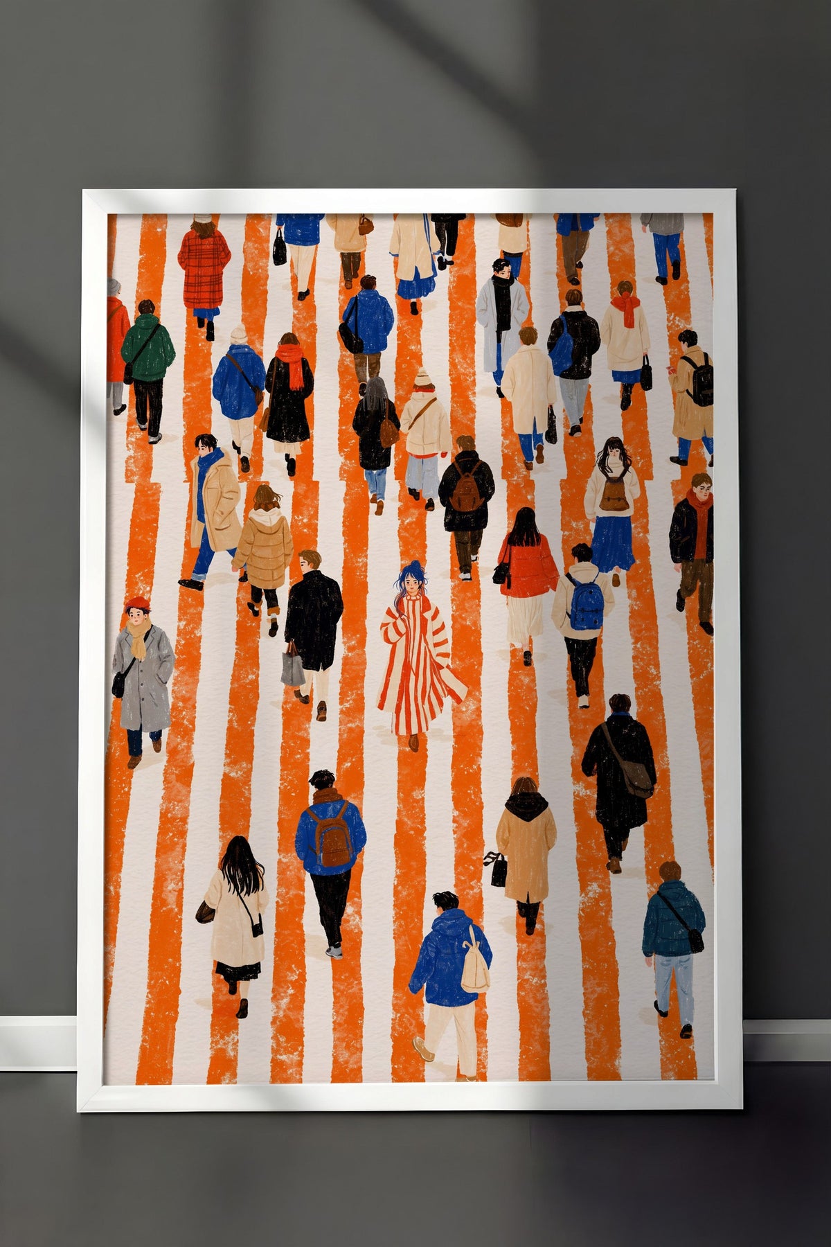 Kalabalıkta Farklılaşan Kişi Poster – Beyaz Çerçeveli Tablo
