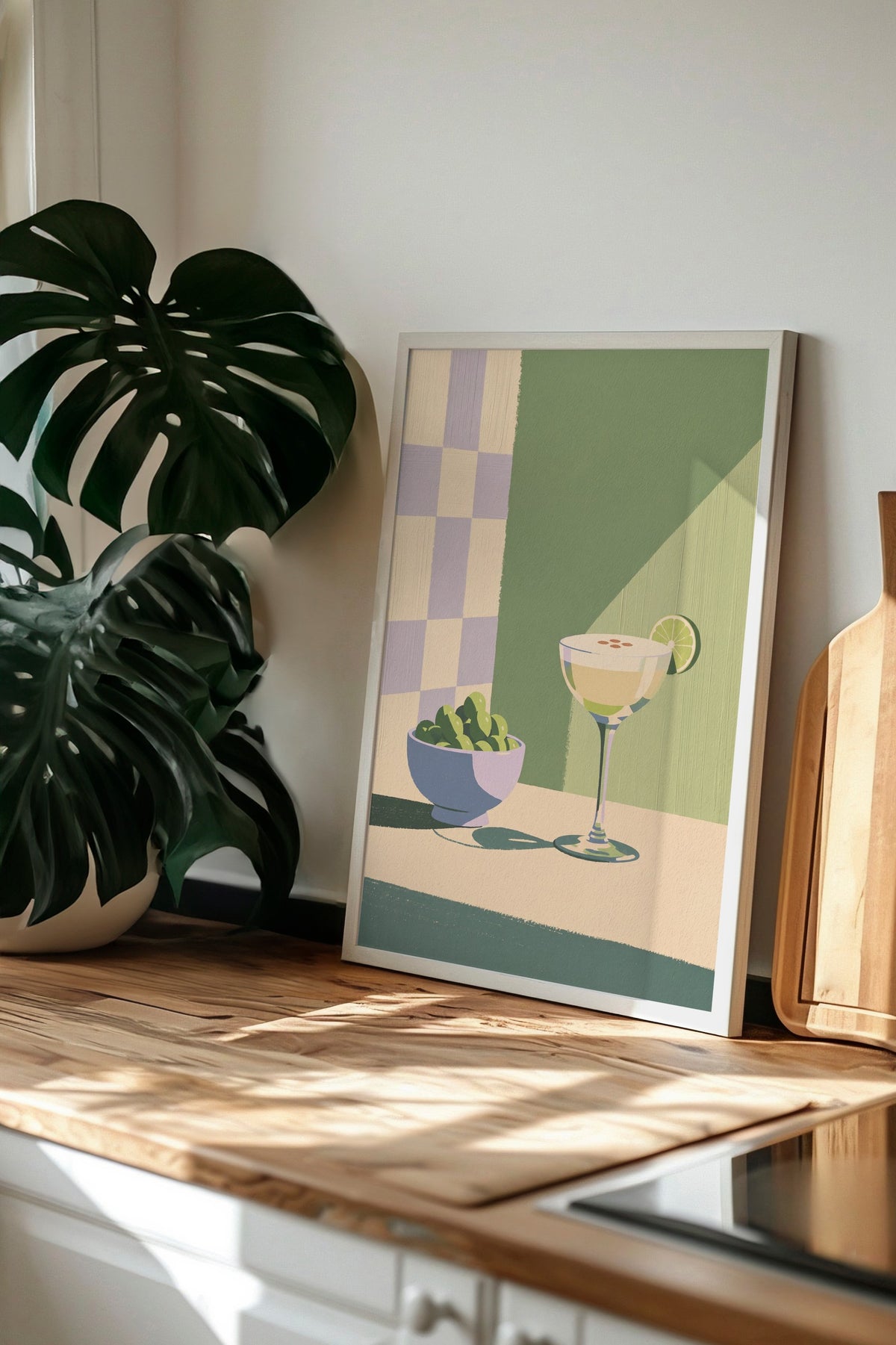 Zeytin ve Kokteyl Poster – Beyaz Çerçeveli Tablo
