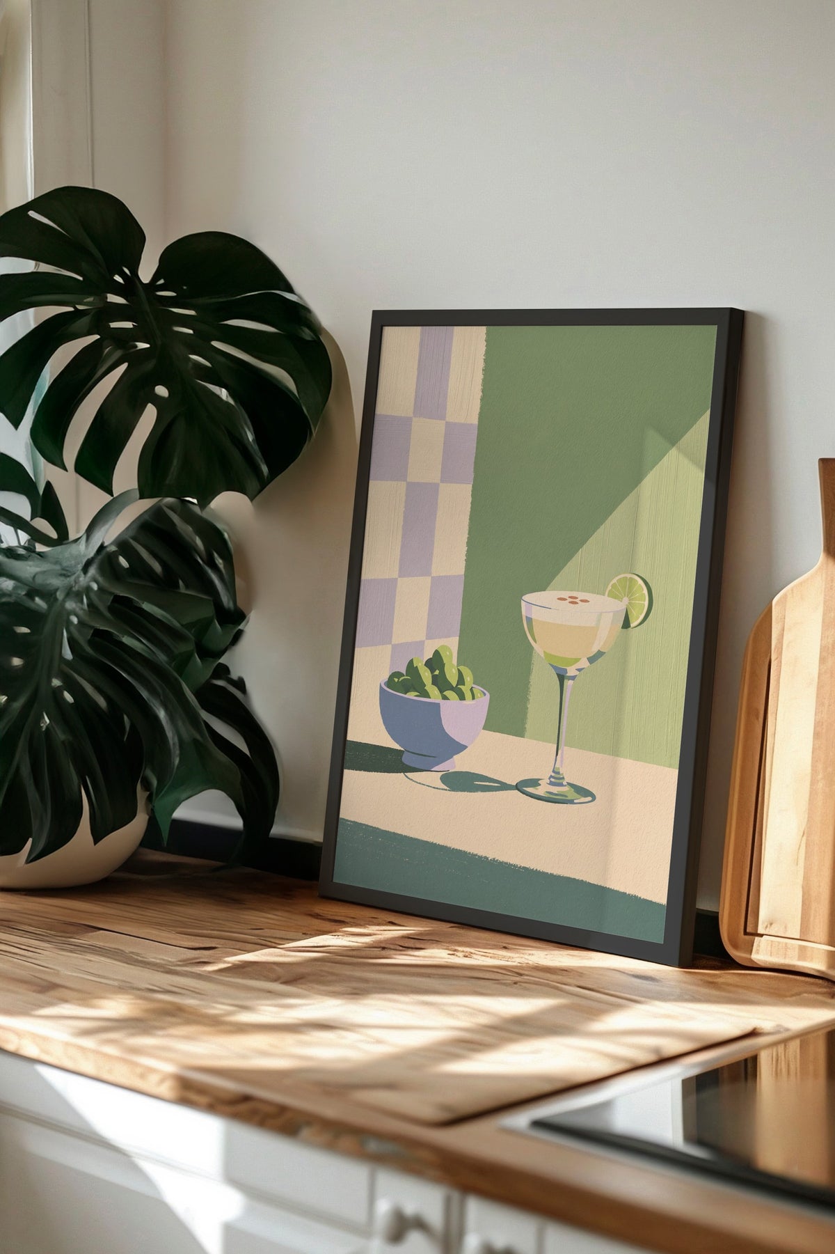 Zeytin ve Kokteyl Poster – Siyah Çerçeveli Tablo