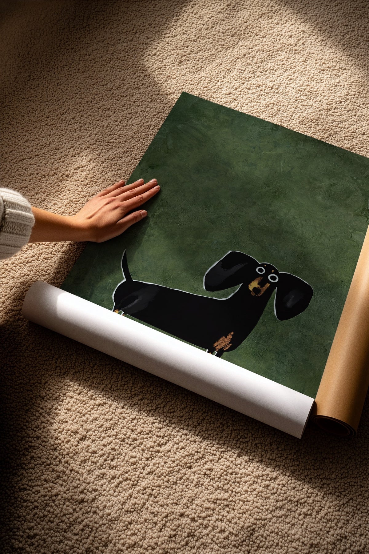 İllüstrasyon Köpek Tasarımı Çerçevesiz Poster