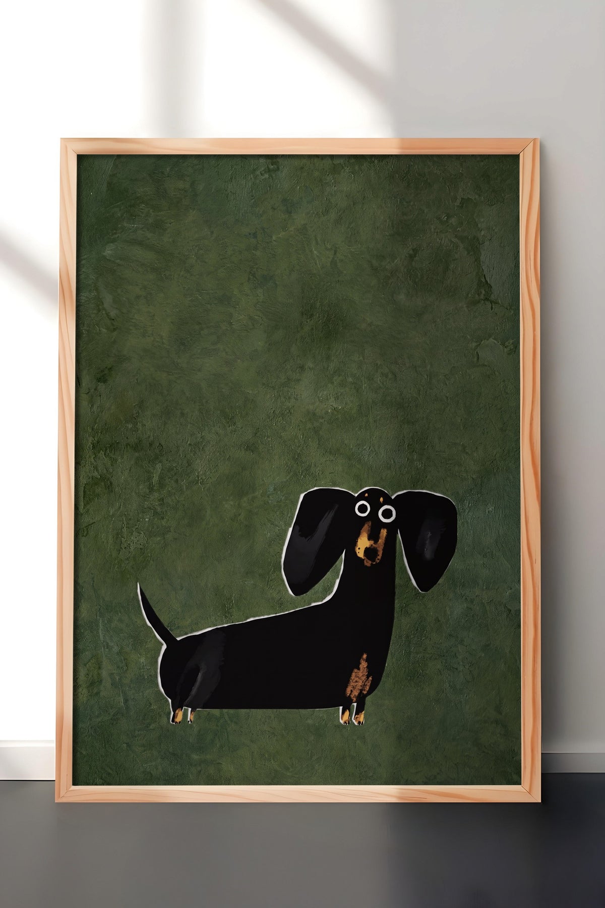 İllüstrasyon Köpek Tasarımı Poster – Ahşap Çerçeveli Tablo