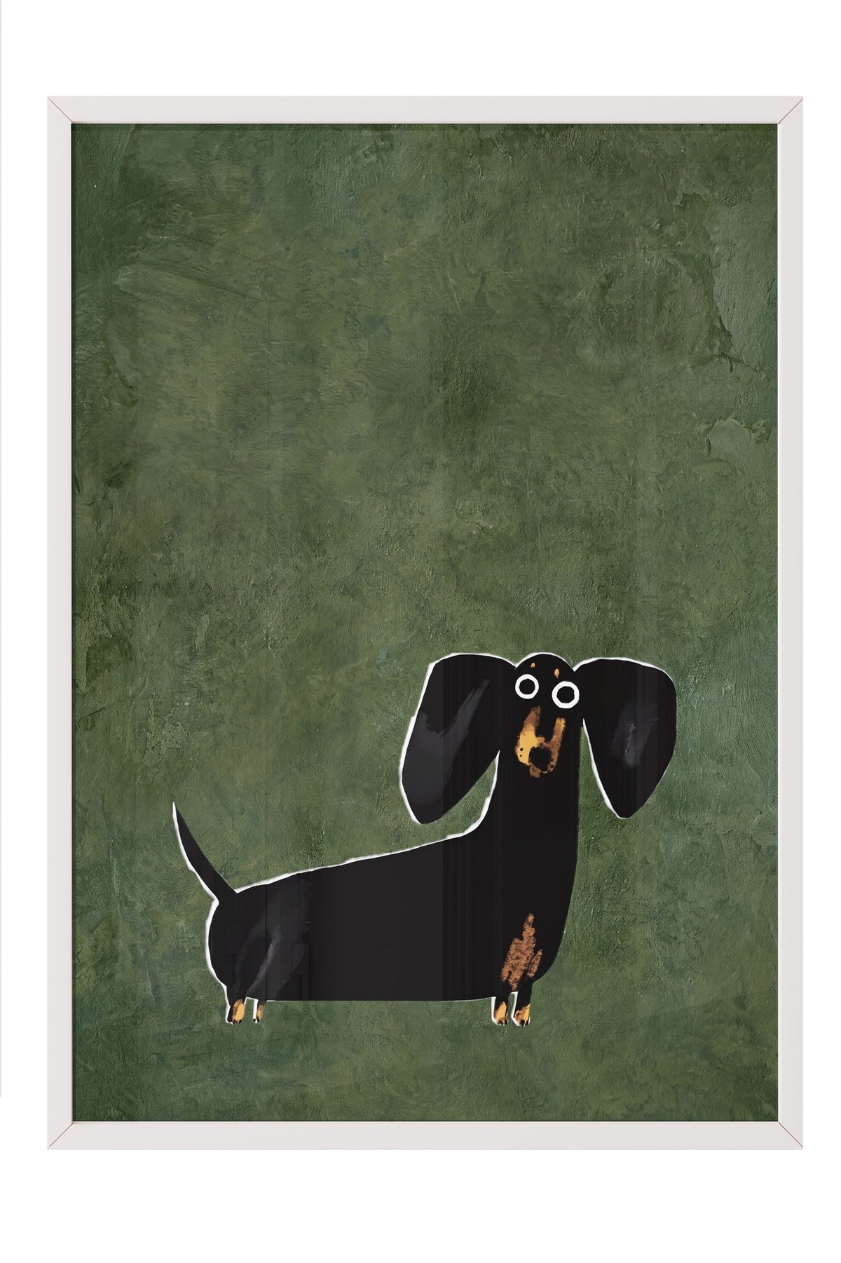 İllüstrasyon Köpek Tasarımı Poster – Beyaz Çerçeveli Tablo