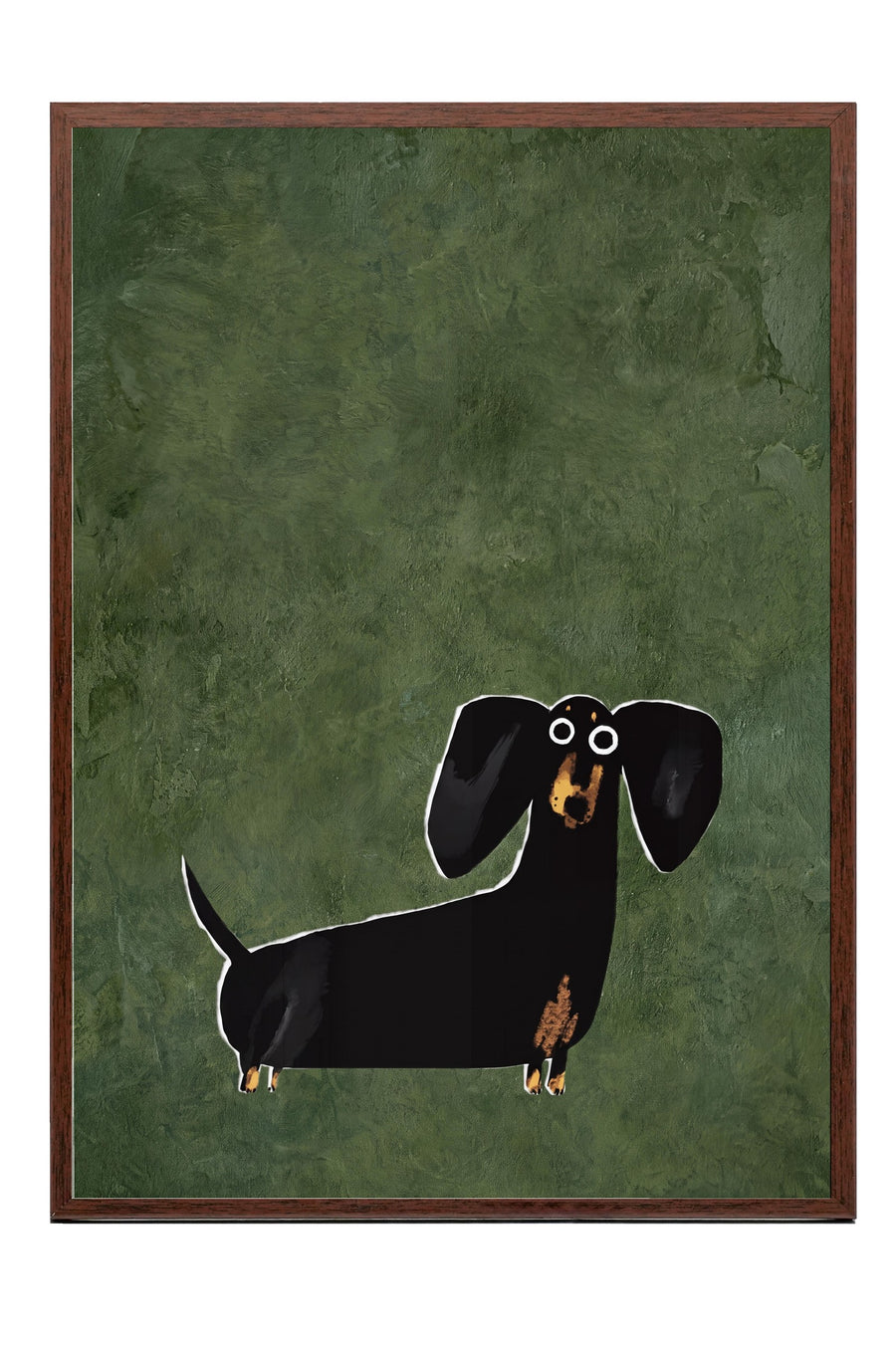 İllüstrasyon Köpek Tasarımı Poster – Kahverengi Çerçeveli Tablo