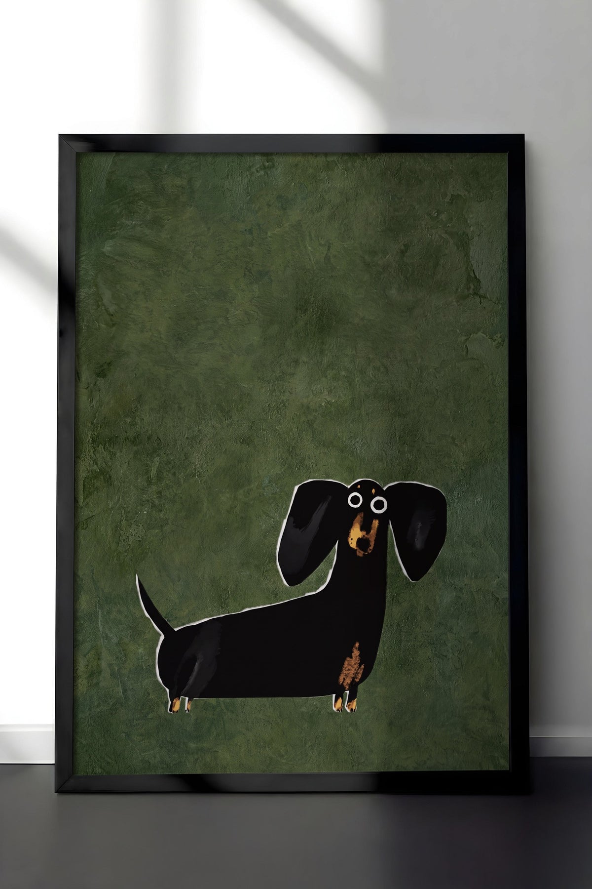 İllüstrasyon Köpek Tasarımı Poster – Siyah Çerçeveli Tablo