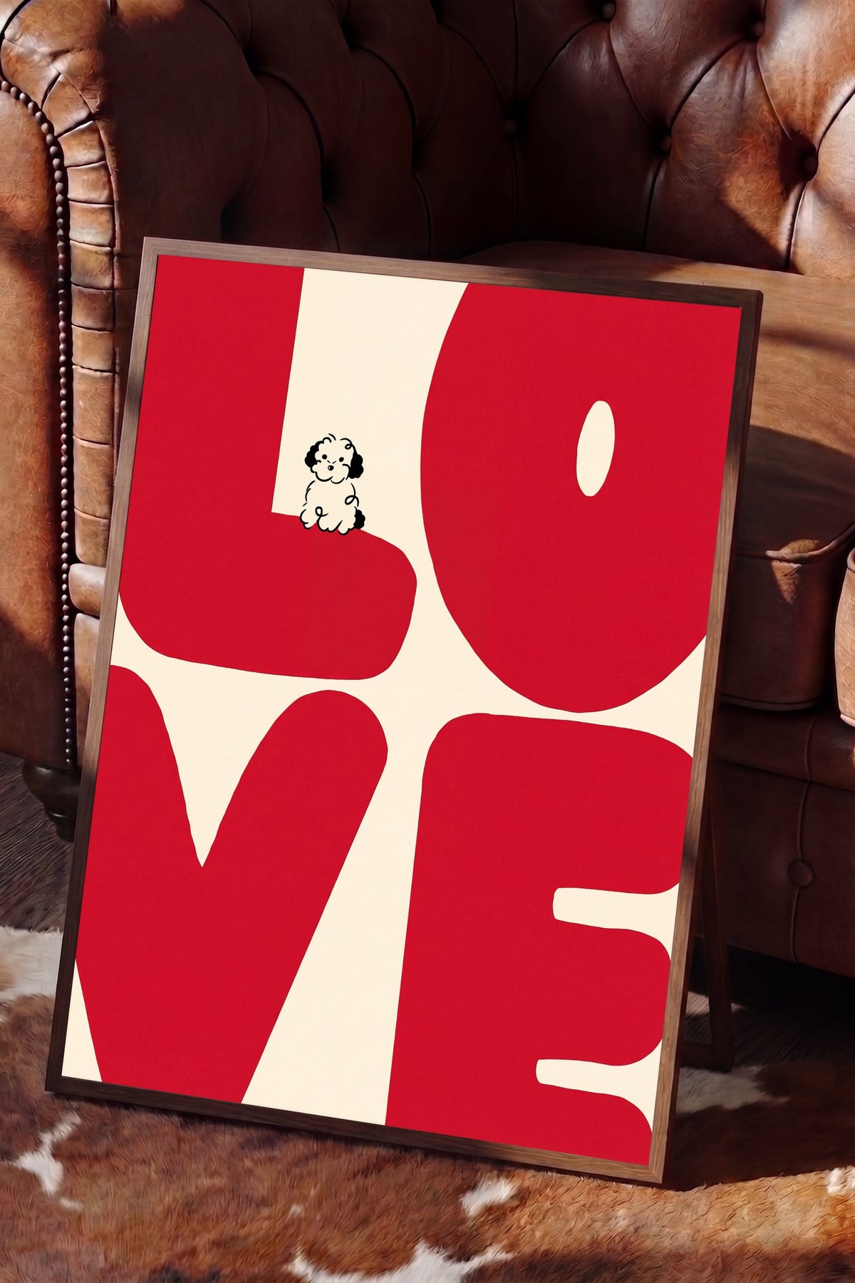 LOVE Poster – Kahverengi Çerçeveli Tablo