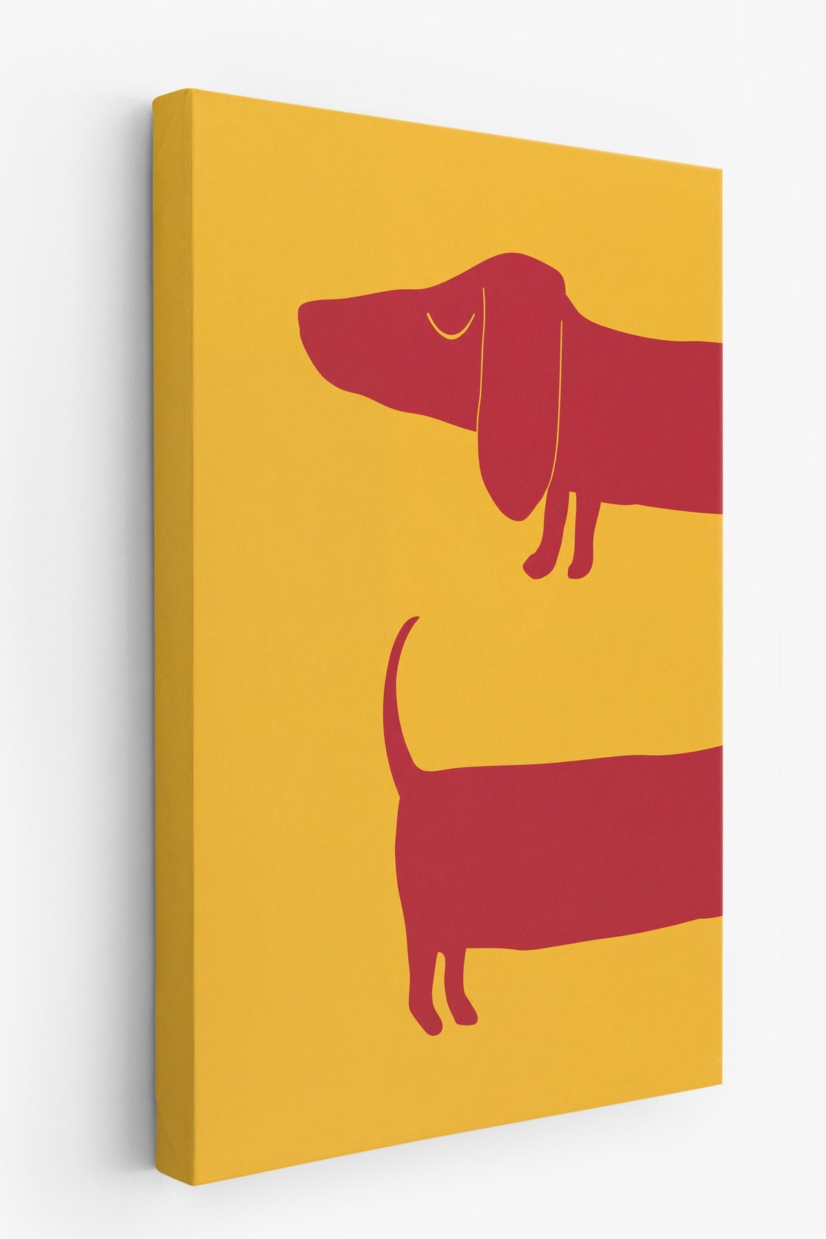 Minimalist Uzun Köpek İllüstrasyonu Kanvas Tablo