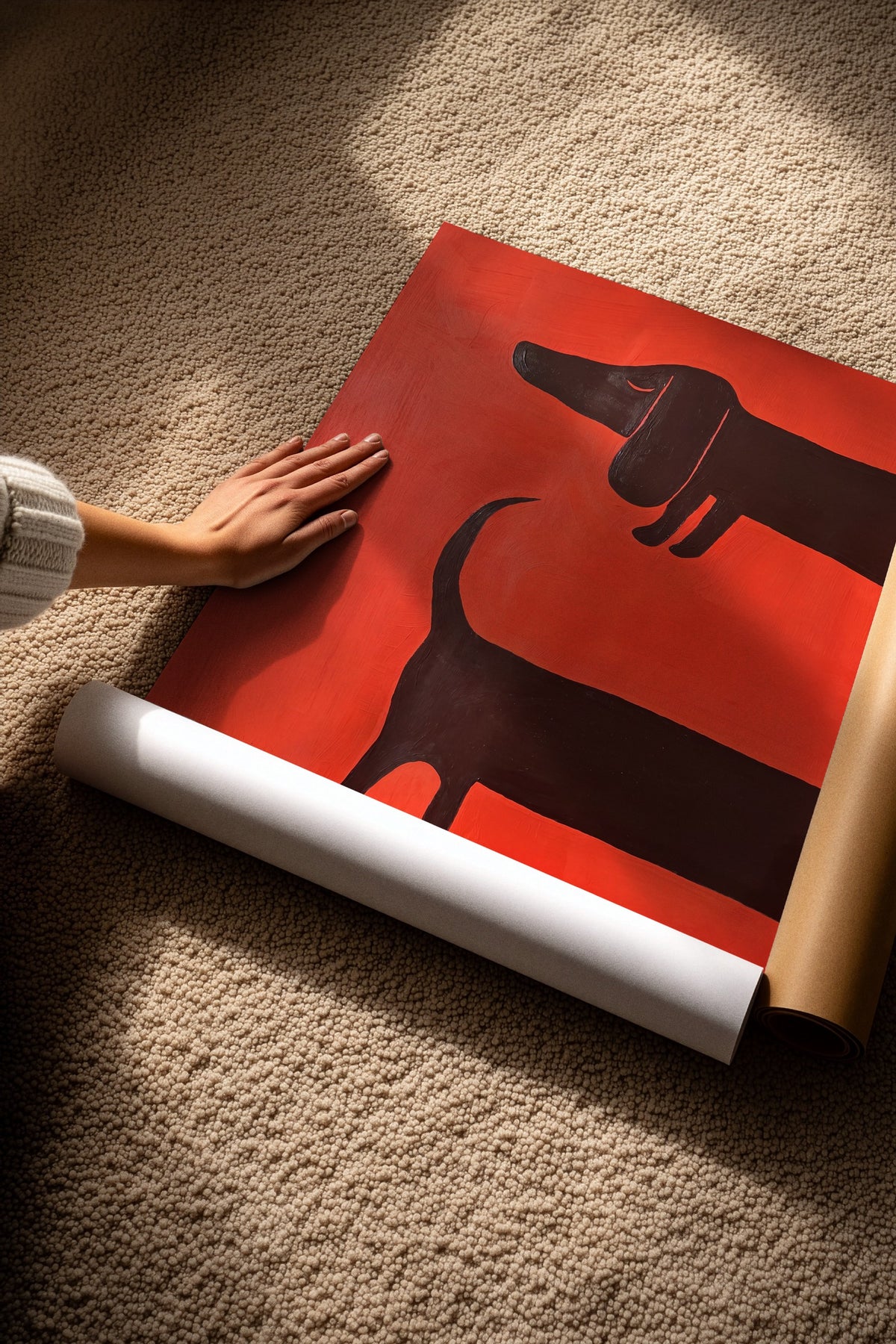 Minimalist Köpek İllüstrasyonu Çerçevesiz Poster