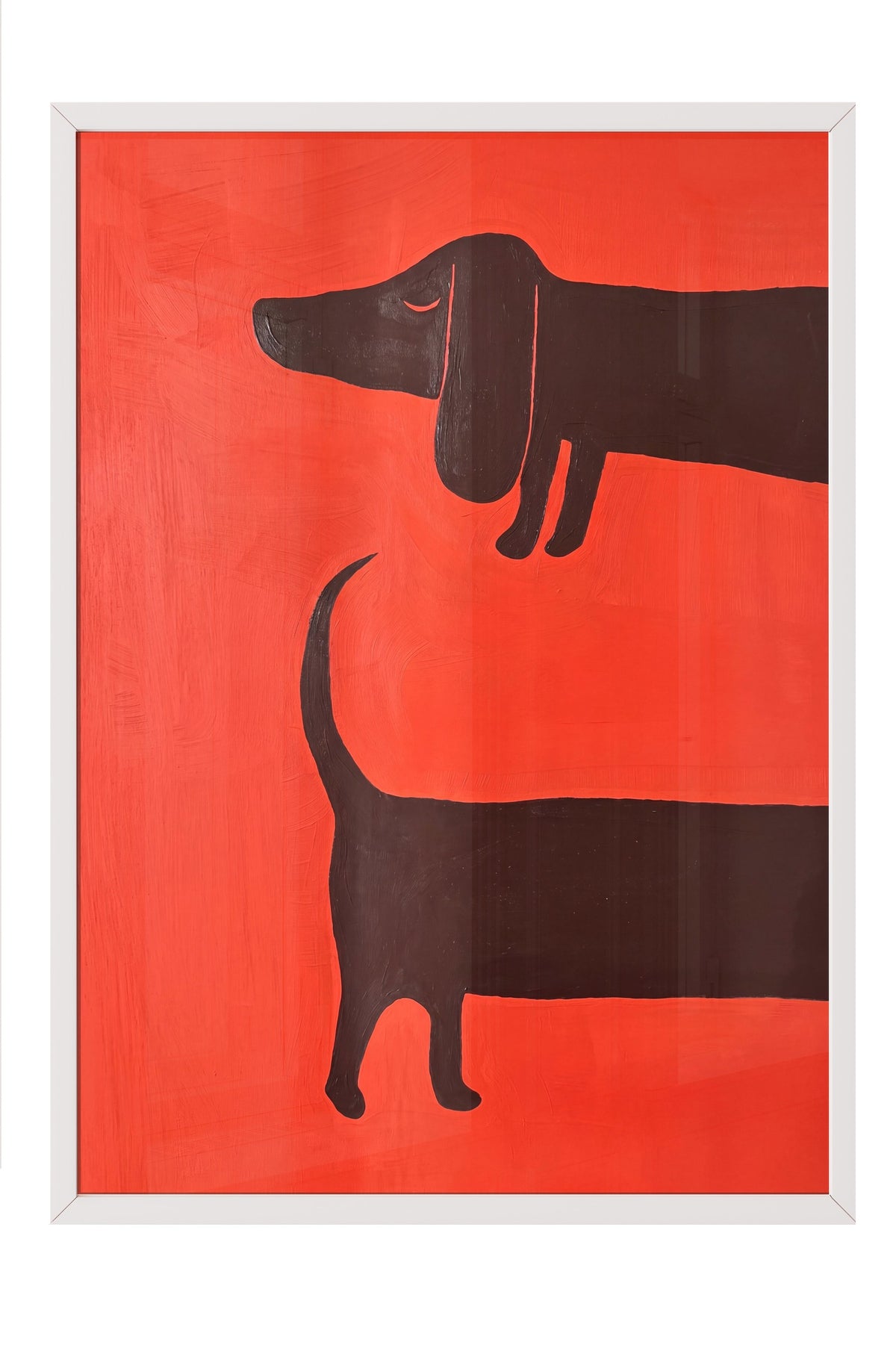 Minimalist Köpek İllüstrasyonu Poster – Beyaz Çerçeveli Tablo