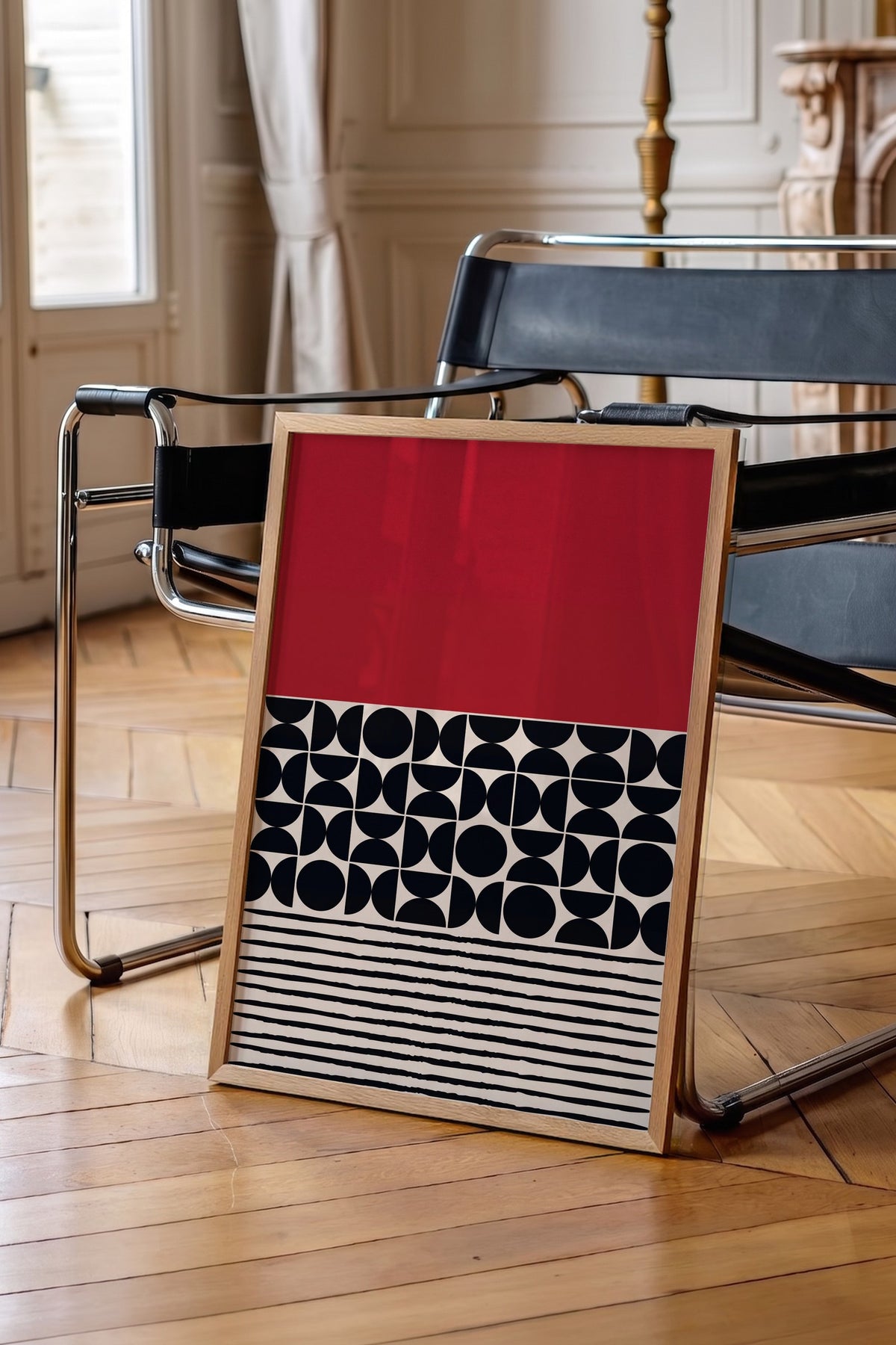 Geometrik Soyut Desen Poster – Ahşap Çerçeveli Tablo