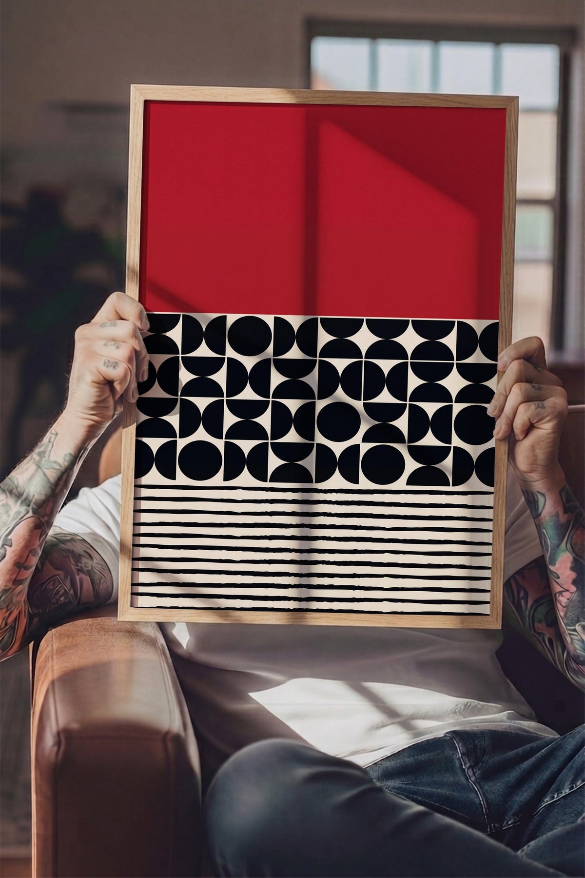 Geometrik Soyut Desen Poster – Ahşap Çerçeveli Tablo