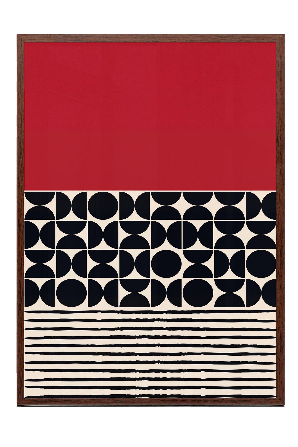Geometrik Soyut Desen Poster – Kahverengi Çerçeveli Tablo