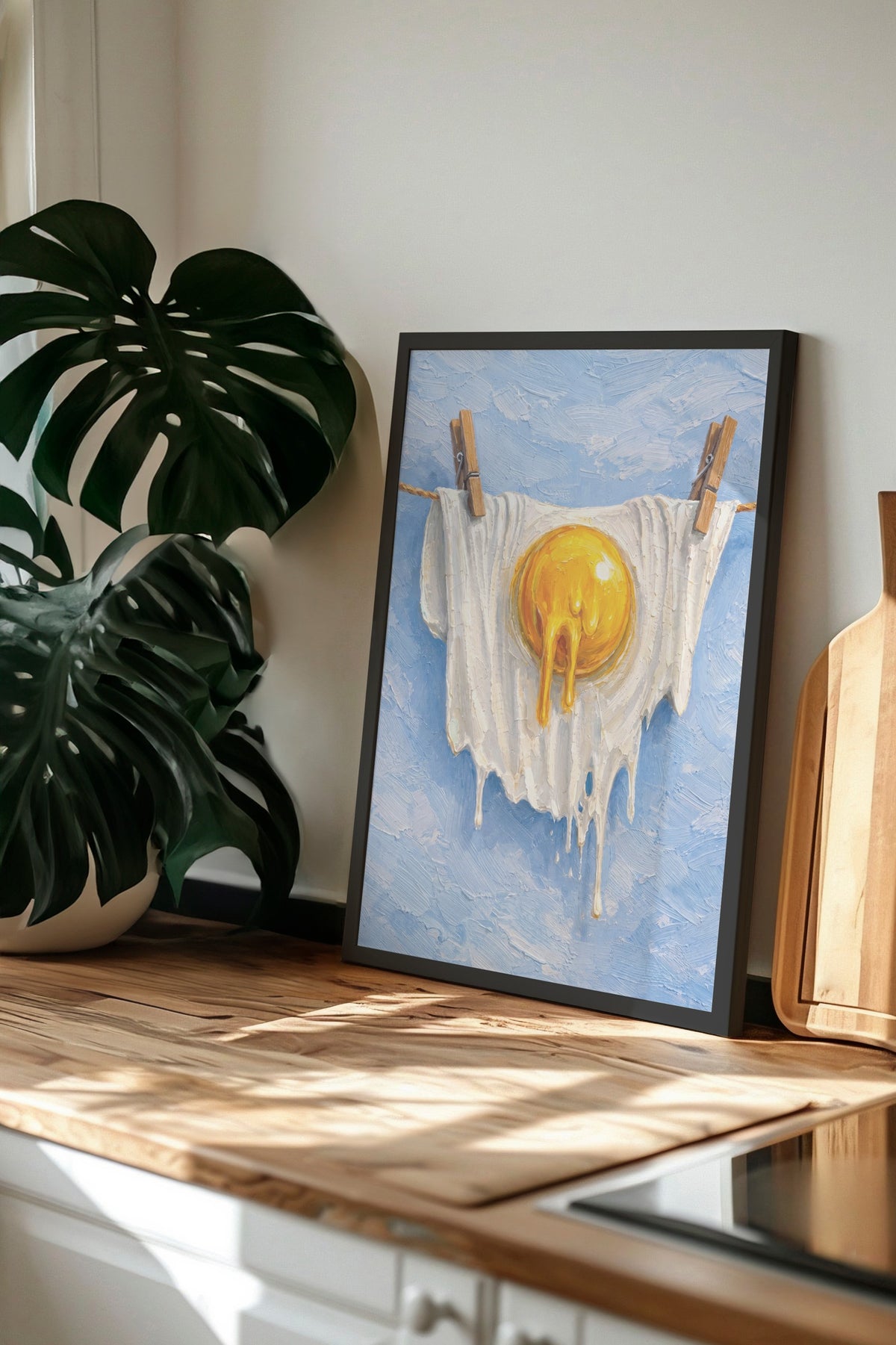Eriyen Yumurta Sanatı Poster – Siyah Çerçeveli Tablo