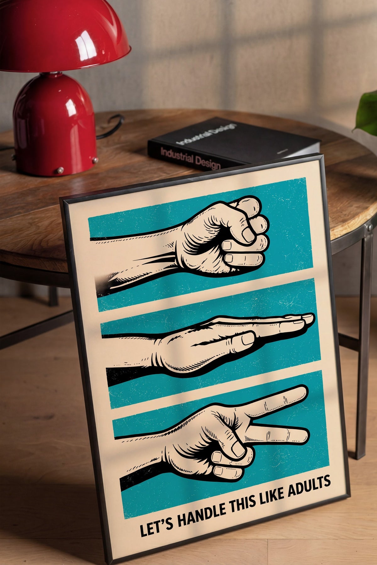 LET'S HANDLE THIS LIKE ADULTS Poster – Siyah Çerçeveli Tablo