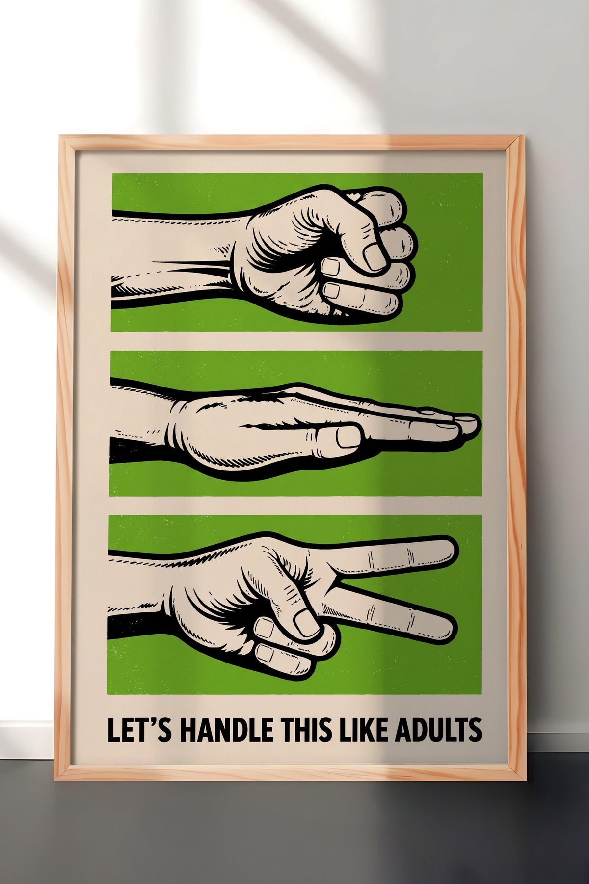 Let's Handle This Like Adults Poster – Ahşap Çerçeveli Tablo
