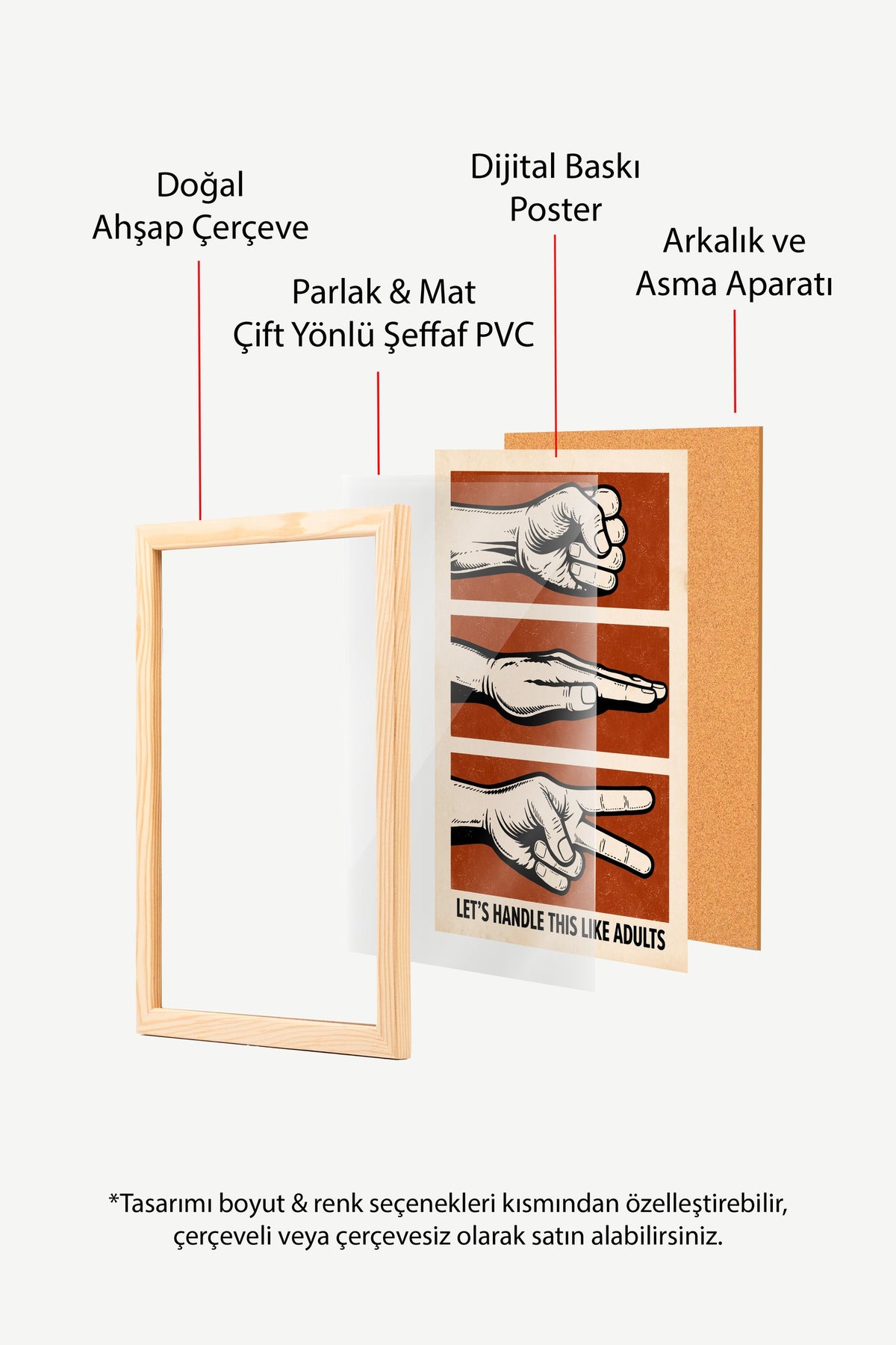 LET'S HANDLE THIS LIKE ADULTS Poster – Ahşap Çerçeveli Tablo
