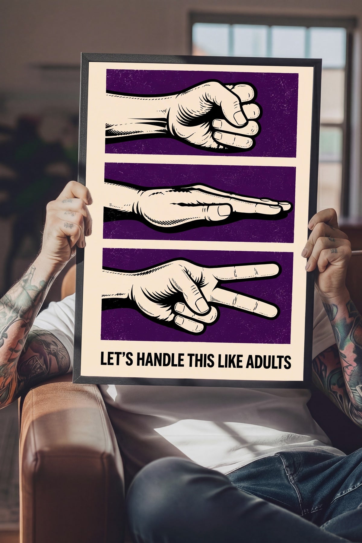 LET'S HANDLE THIS LIKE ADULTS Poster – Siyah Çerçeveli Tablo