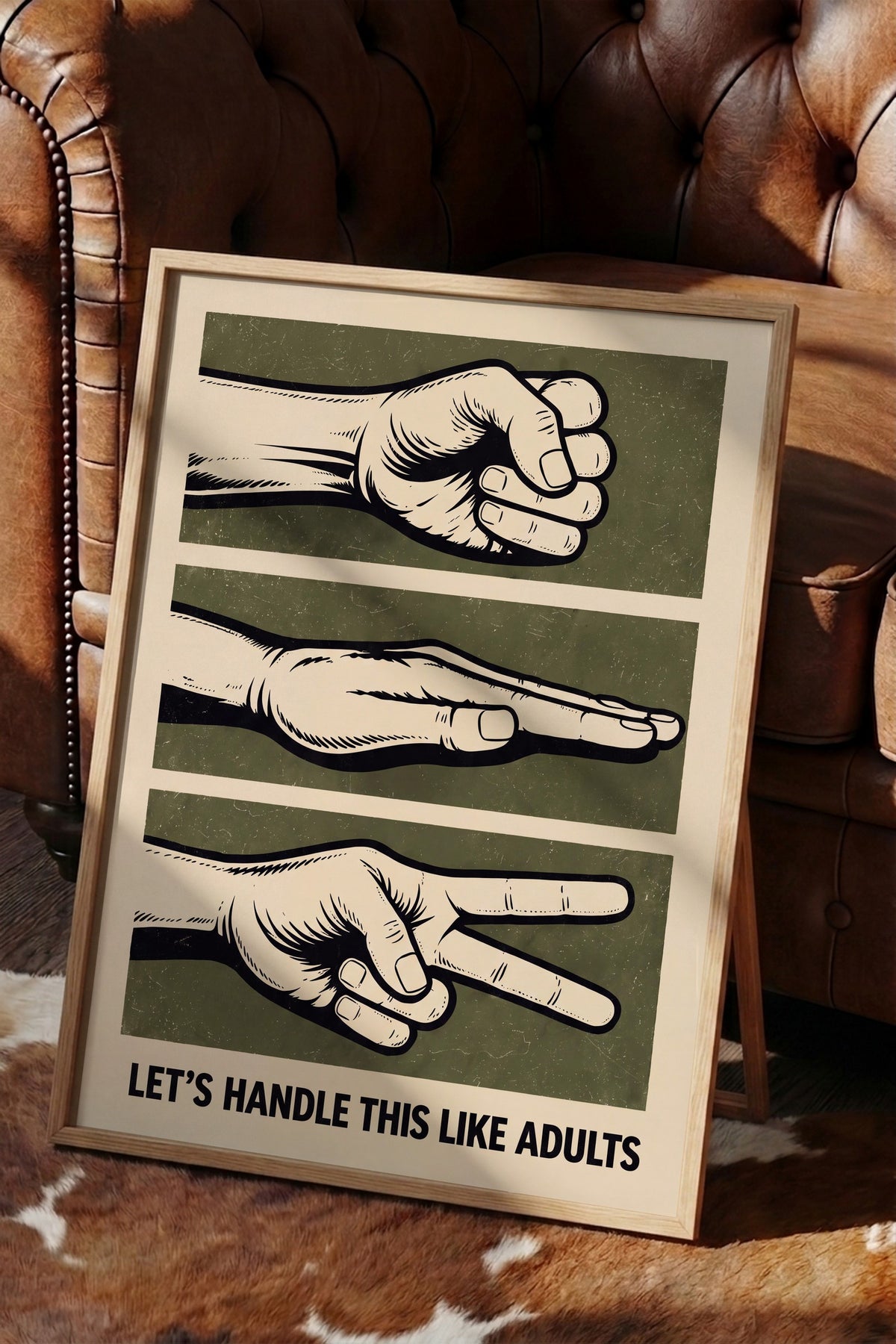 LET’S HANDLE THIS LIKE ADULTS Poster – Ahşap Çerçeveli Tablo