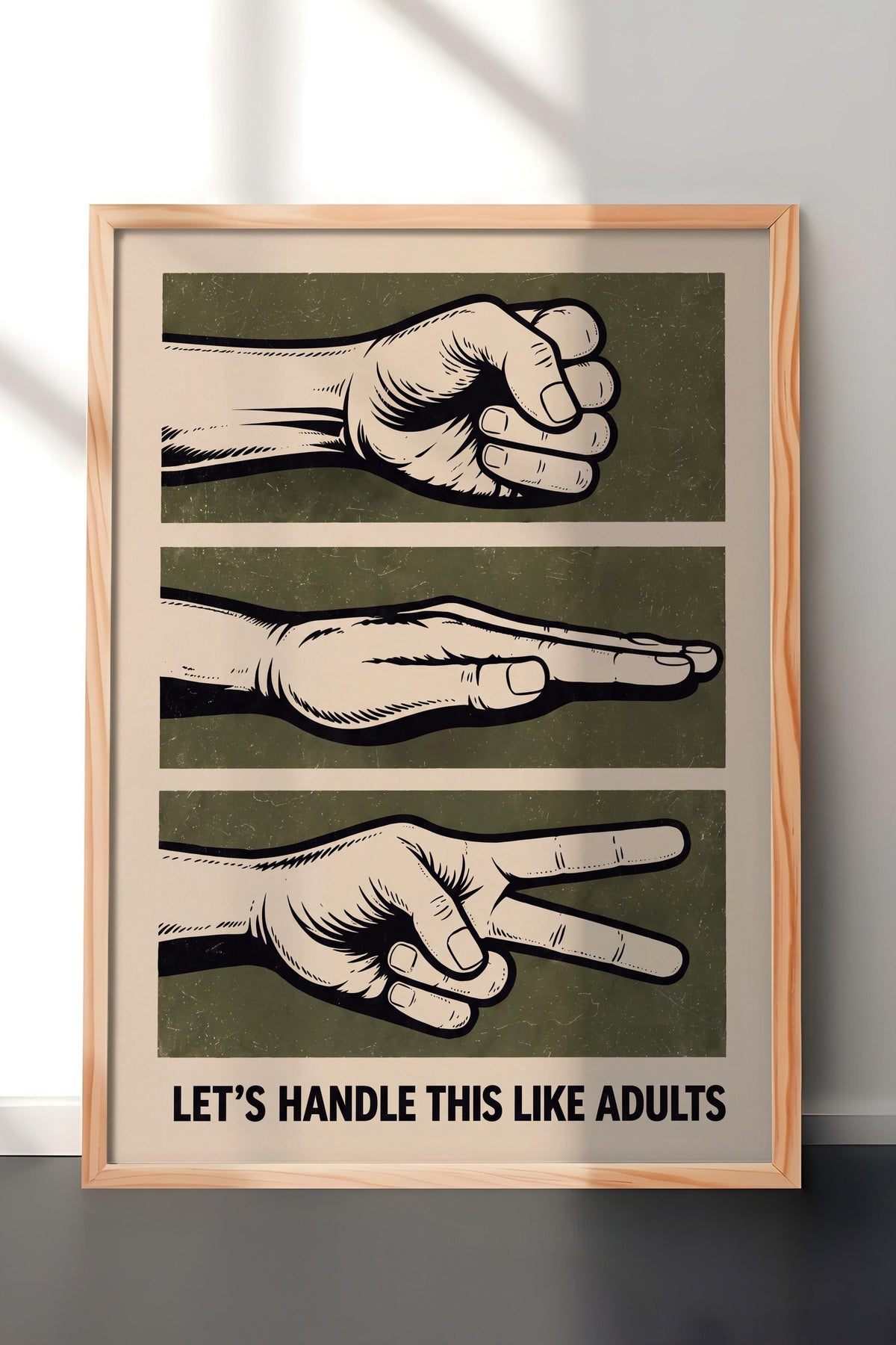 LET’S HANDLE THIS LIKE ADULTS Poster – Ahşap Çerçeveli Tablo