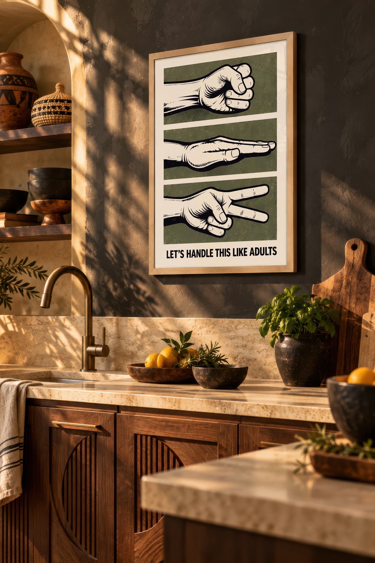 LET’S HANDLE THIS LIKE ADULTS Poster – Ahşap Çerçeveli Tablo