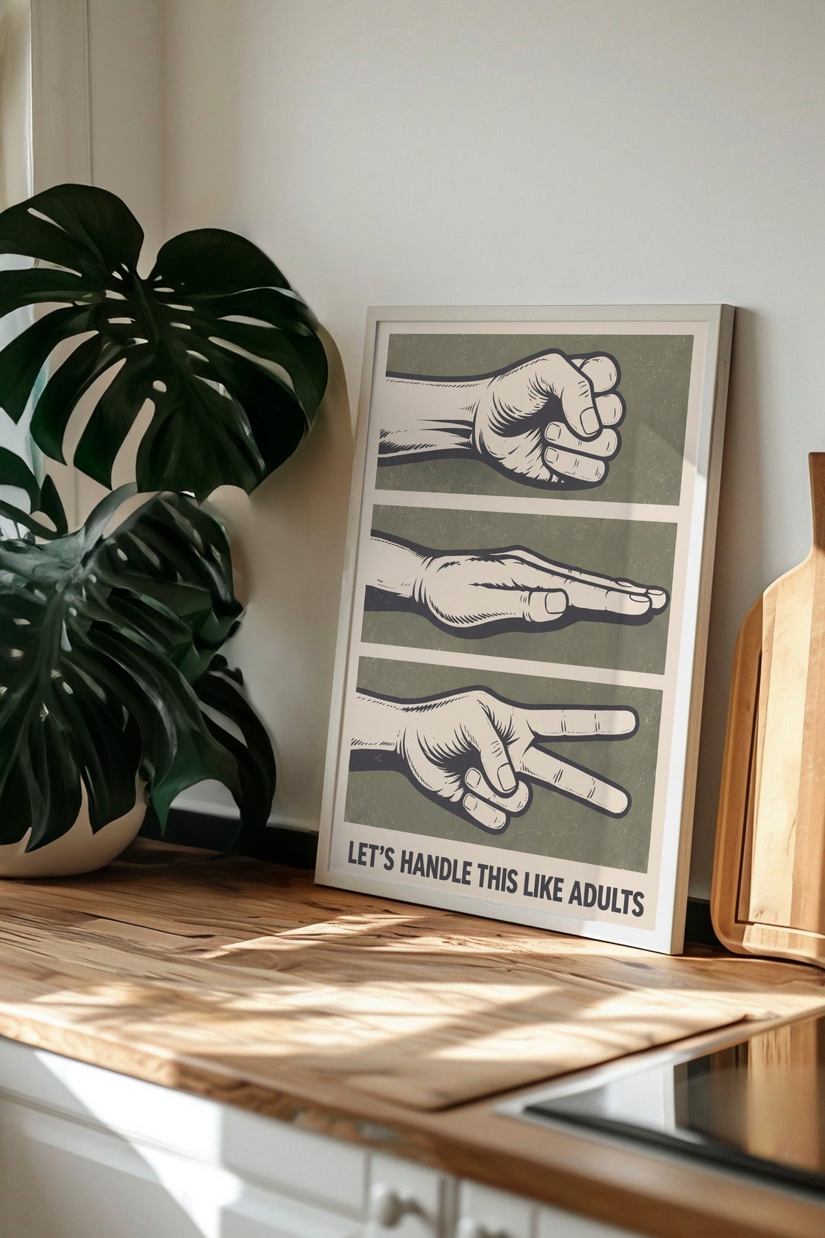 LET’S HANDLE THIS LIKE ADULTS Poster – Beyaz Çerçeveli Tablo