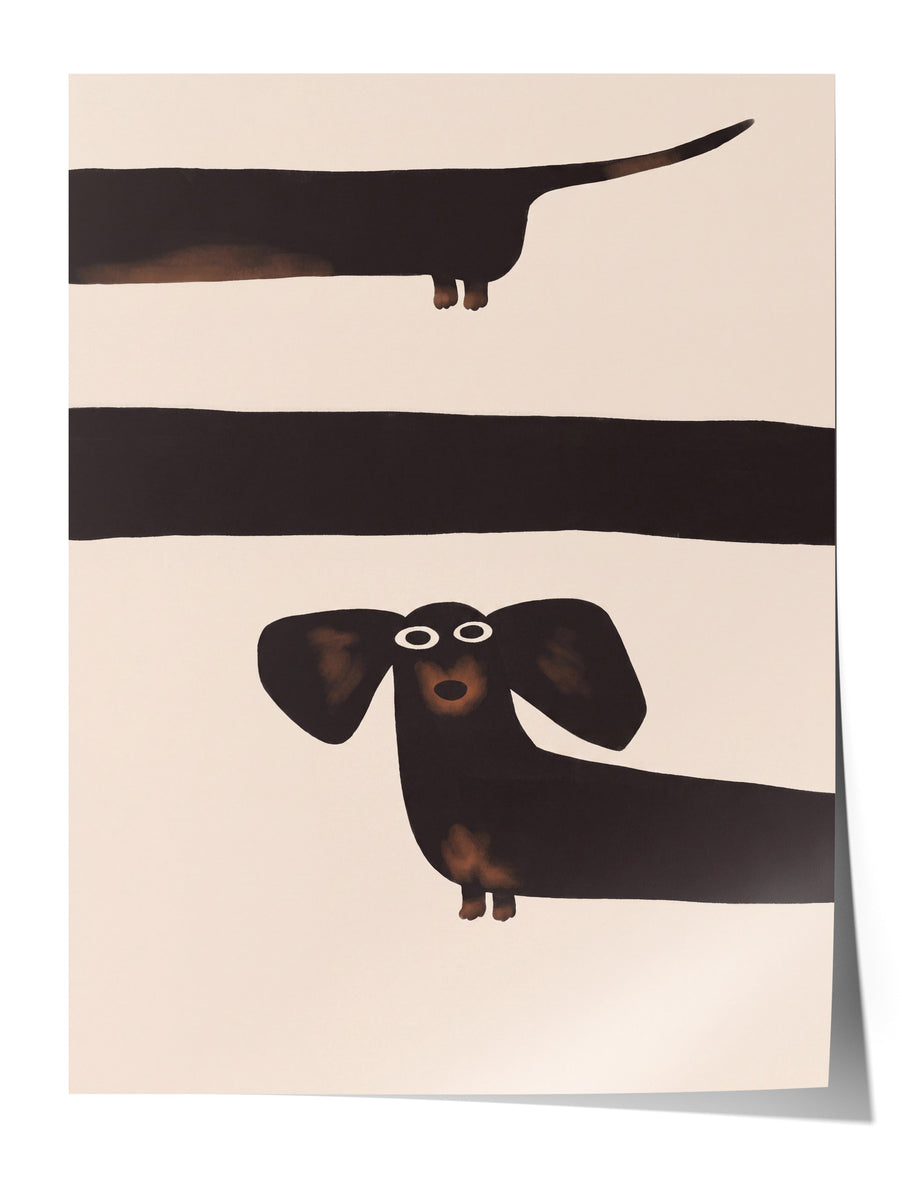 Minimalist Köpek İllüstrasyonu Çerçevesiz Poster
