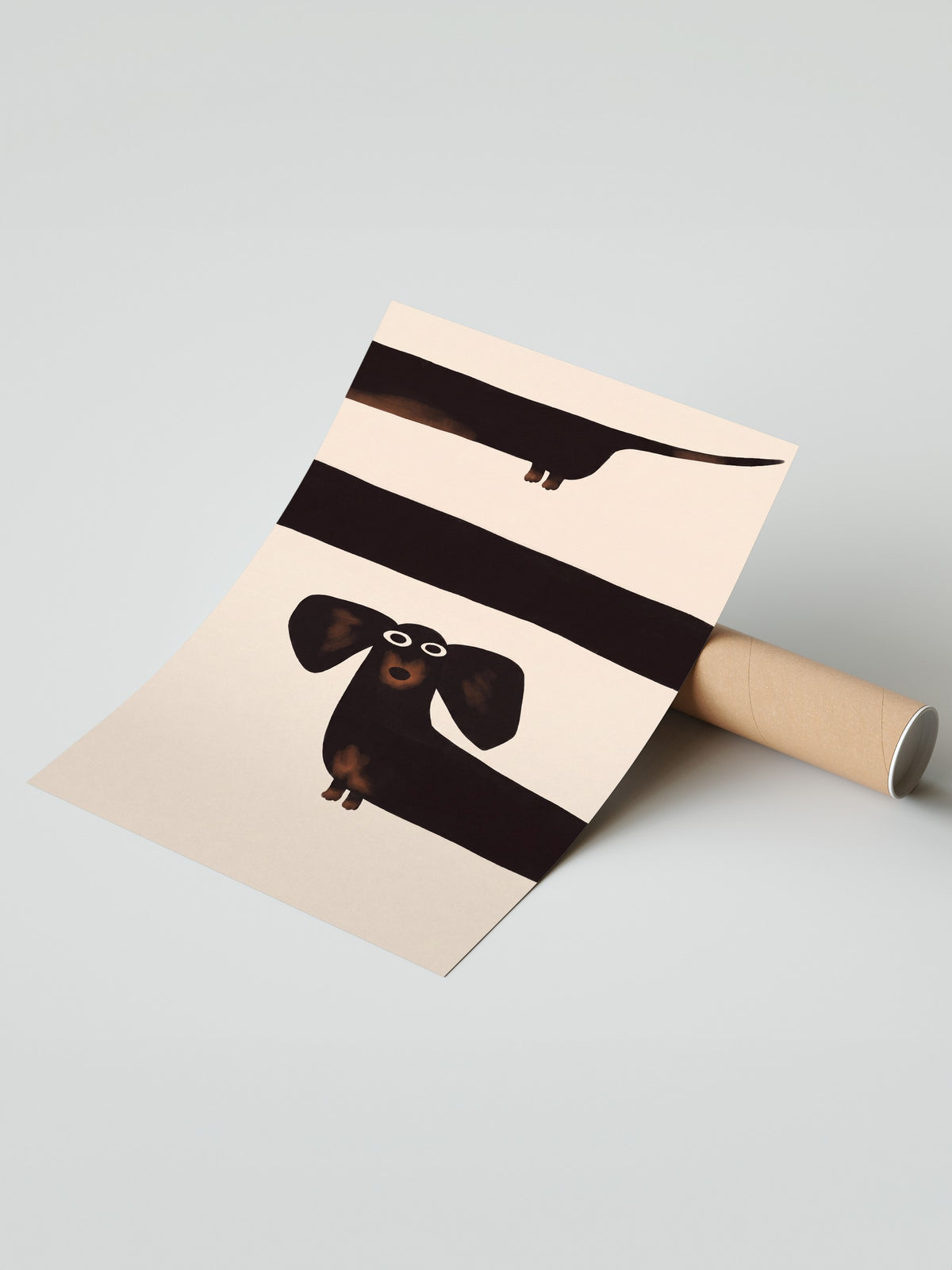 Minimalist Köpek İllüstrasyonu Çerçevesiz Poster
