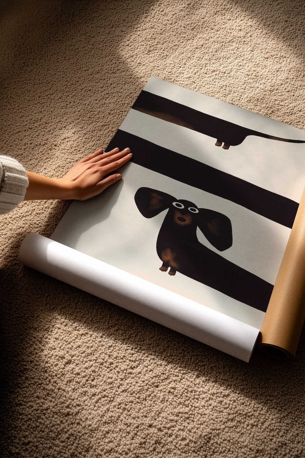 Minimalist Köpek İllüstrasyonu Çerçevesiz Poster