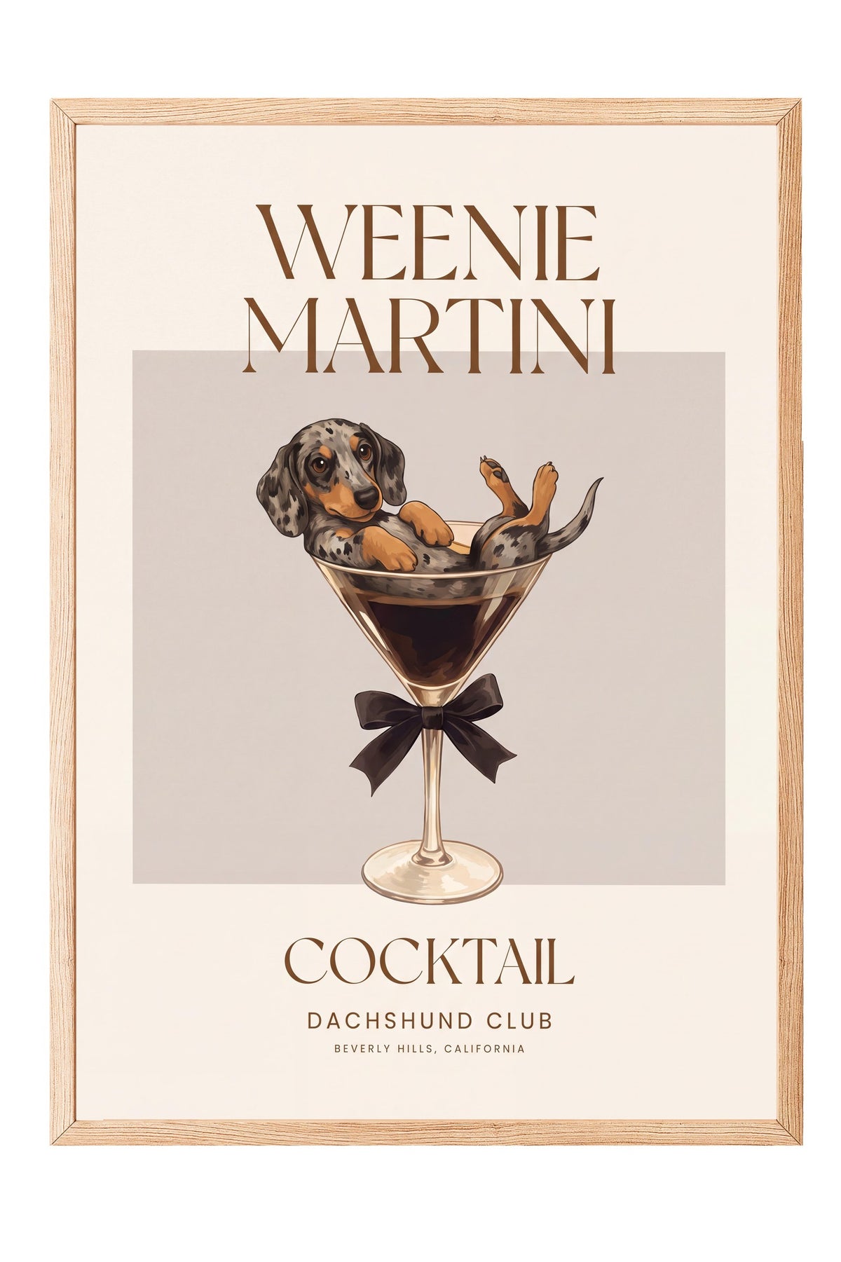 WEENIE MARTINI Poster – Ahşap Çerçeveli Tablo