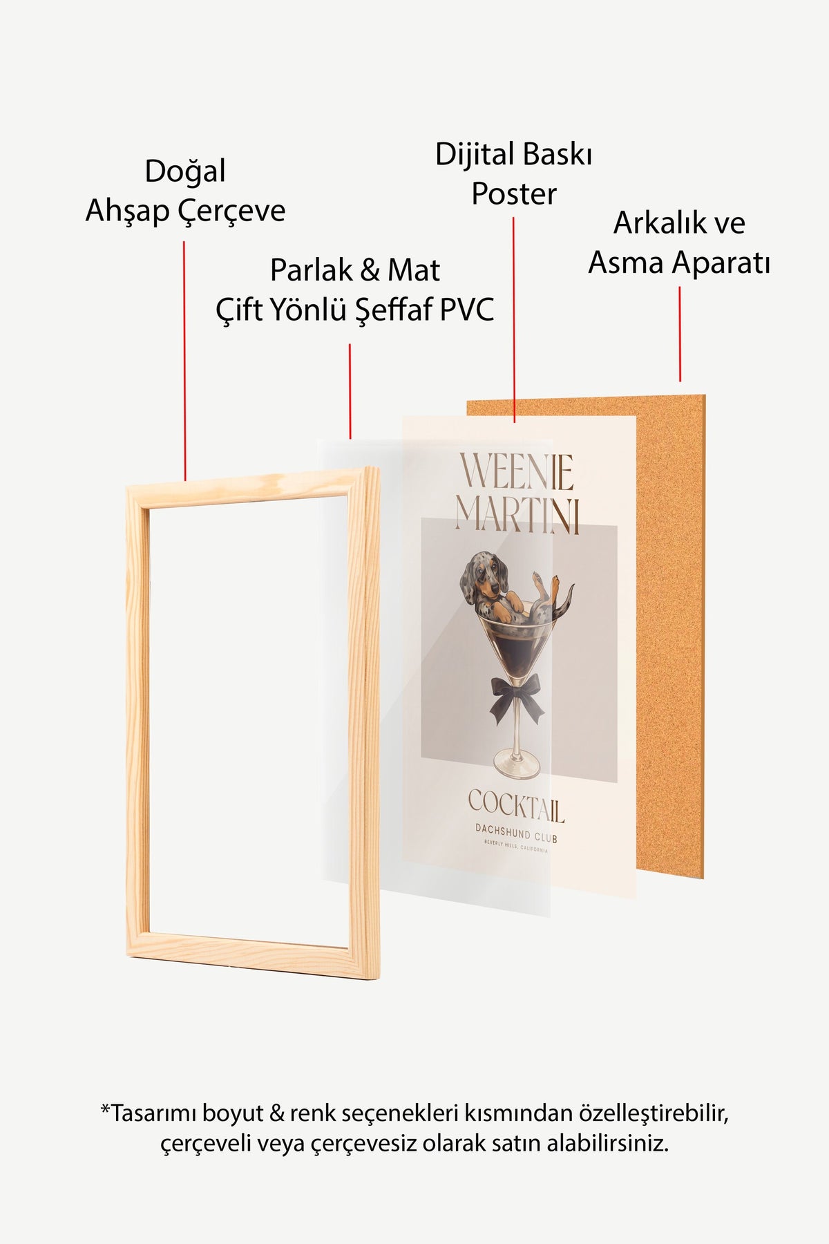 WEENIE MARTINI Poster – Ahşap Çerçeveli Tablo