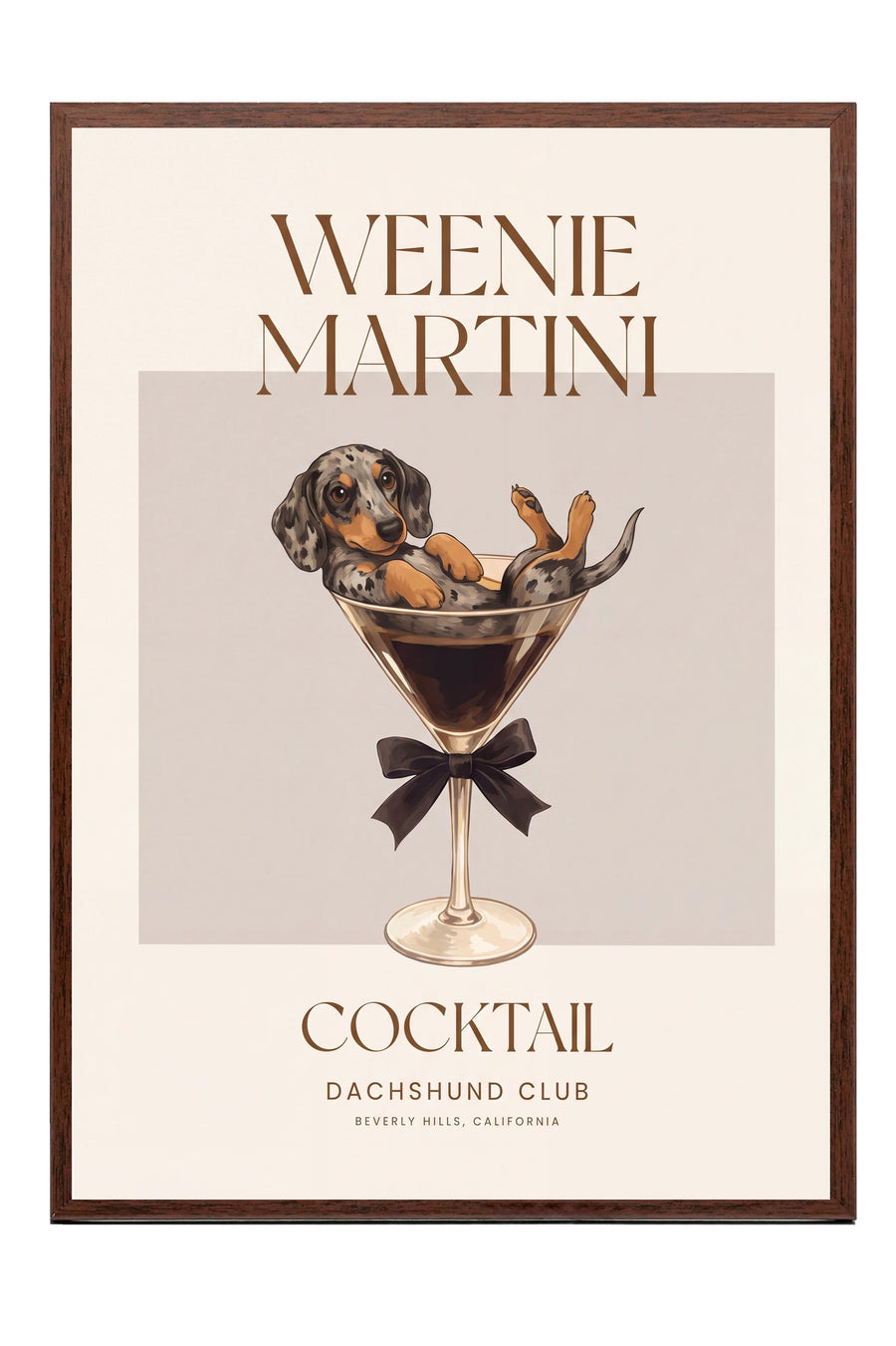 WEENIE MARTINI Poster – Kahverengi Çerçeveli Tablo