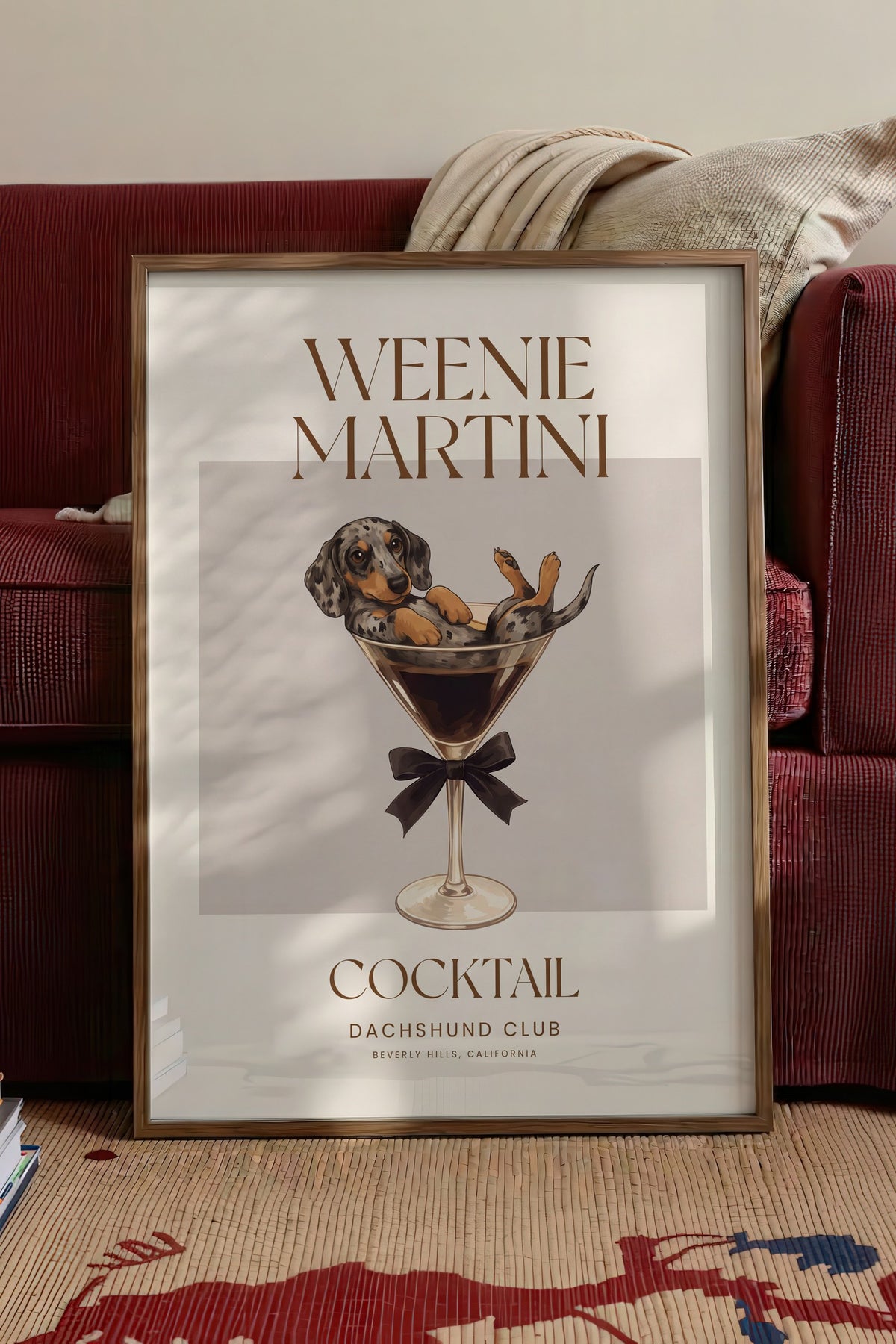 WEENIE MARTINI Poster – Kahverengi Çerçeveli Tablo
