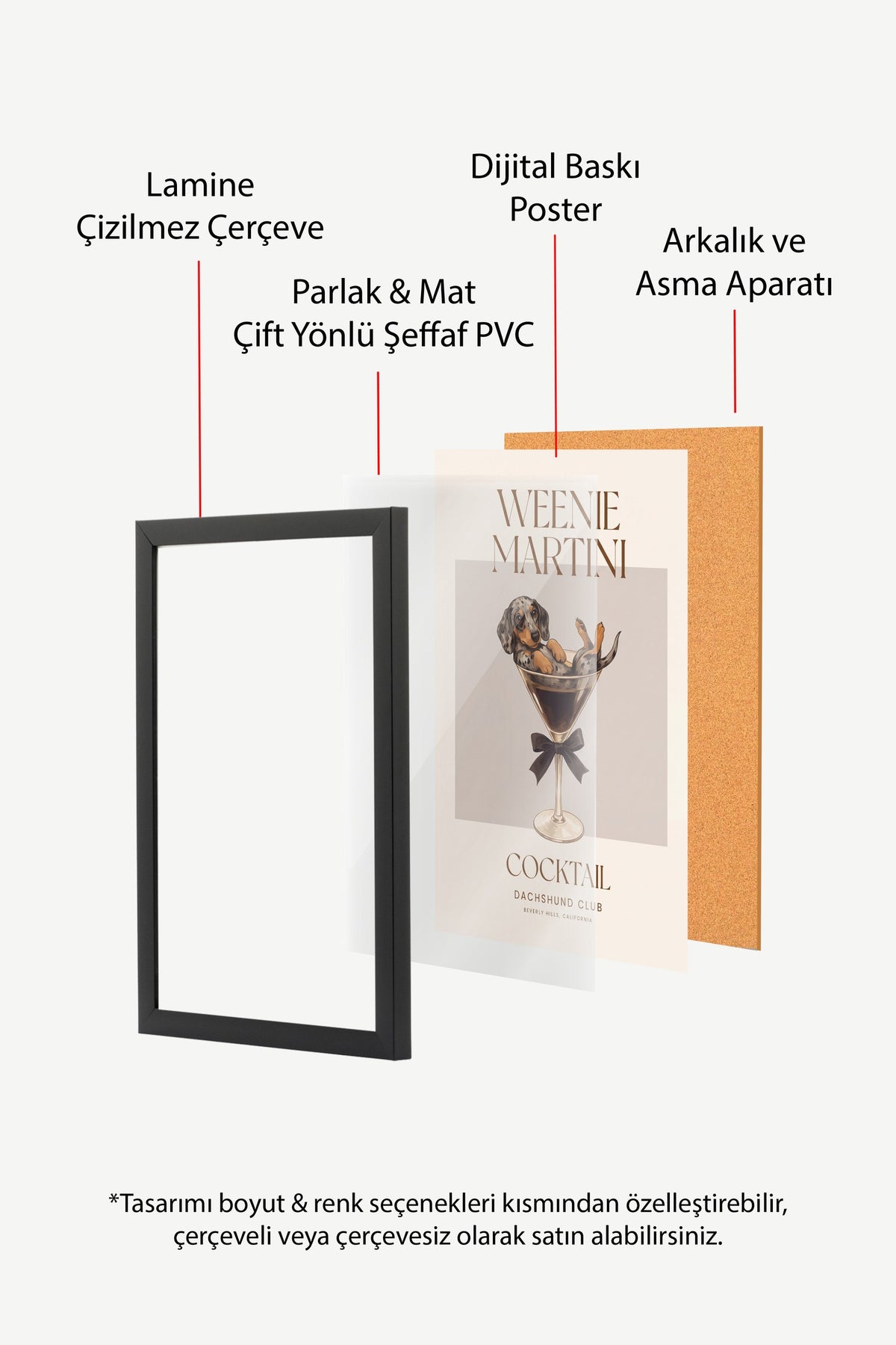 WEENIE MARTINI Poster – Siyah Çerçeveli Tablo