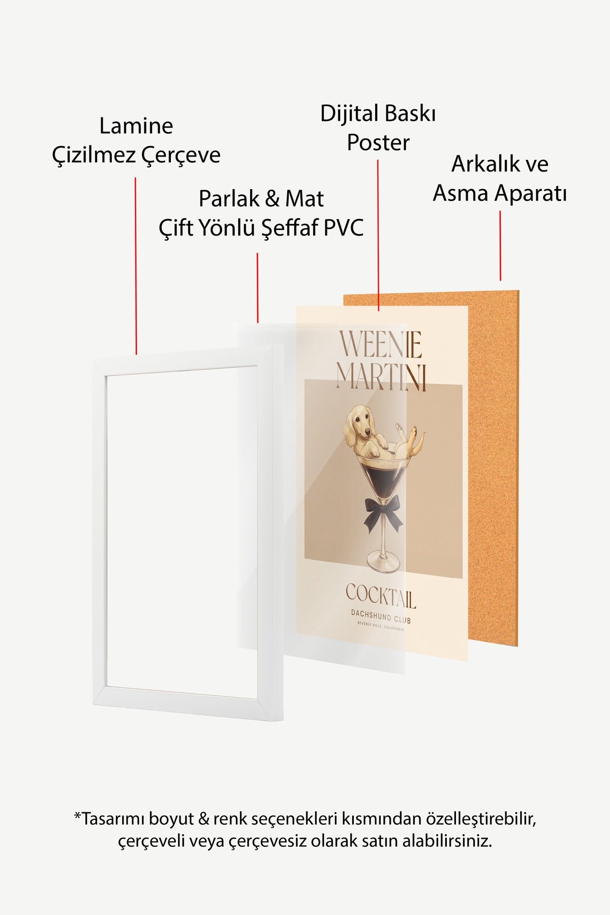 WEENIE MARTINI Poster – Beyaz Çerçeveli Tablo