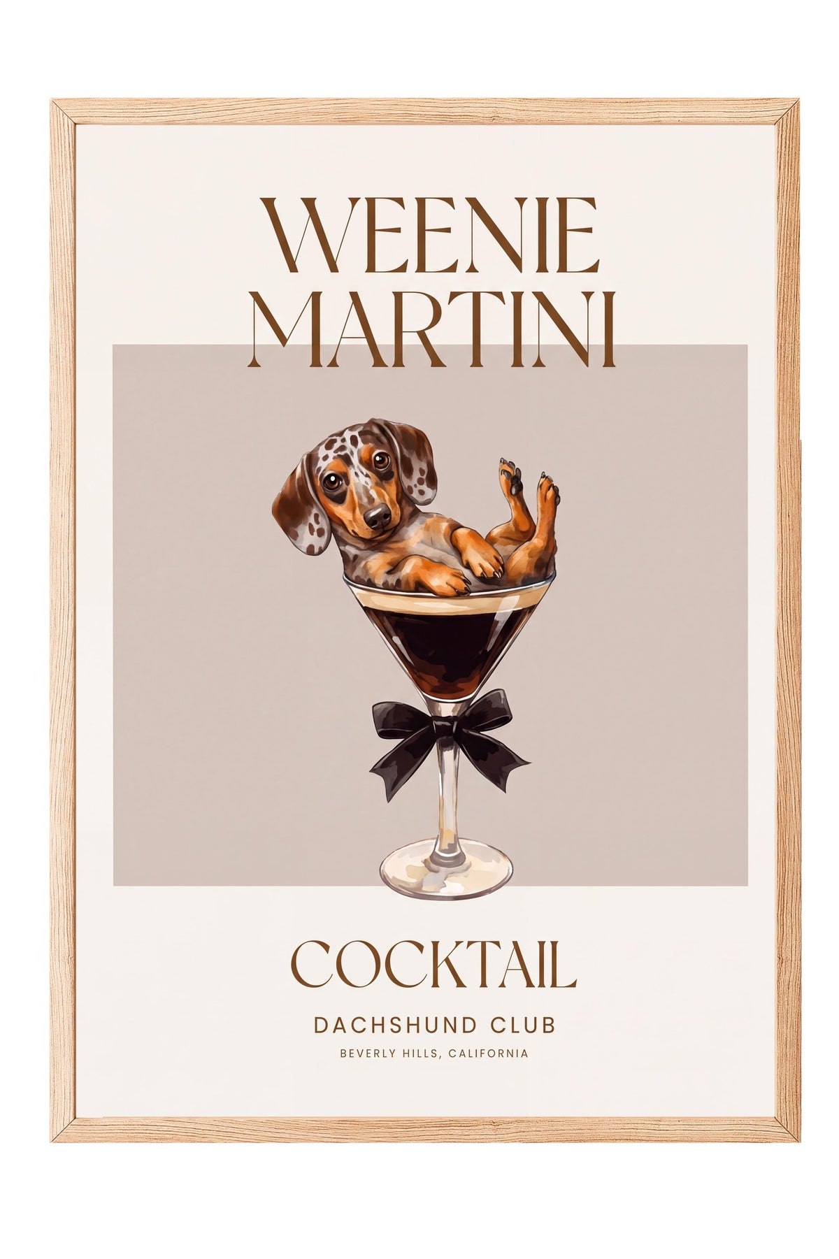 WEENIE MARTINI Poster – Ahşap Çerçeveli Tablo