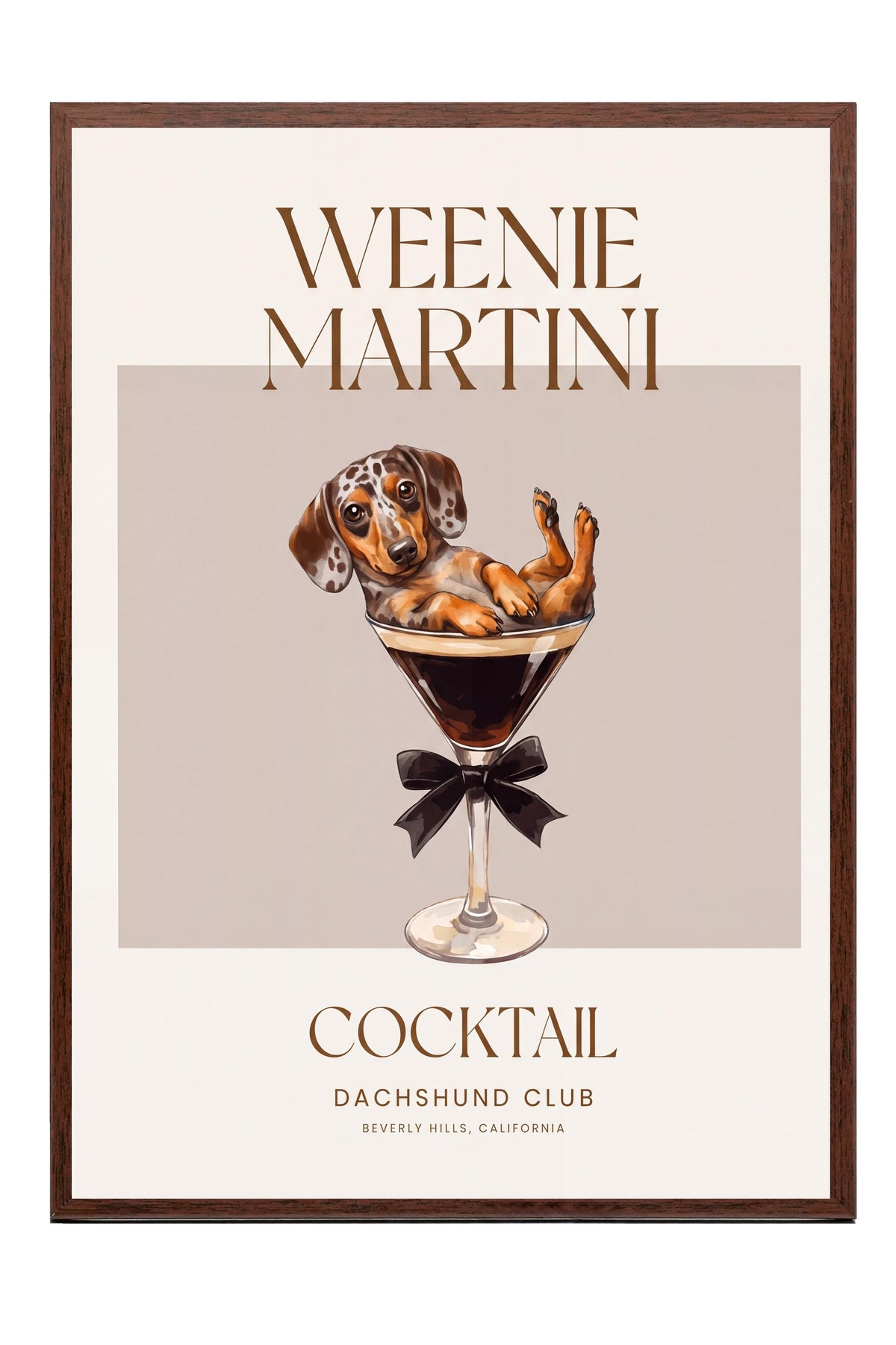 WEENIE MARTINI Poster – Kahverengi Çerçeveli Tablo
