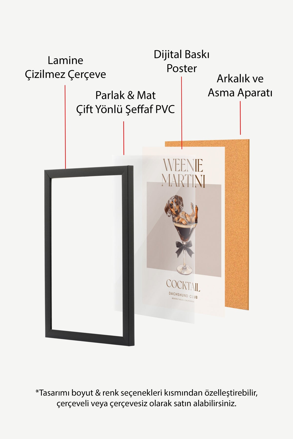 WEENIE MARTINI Poster – Siyah Çerçeveli Tablo