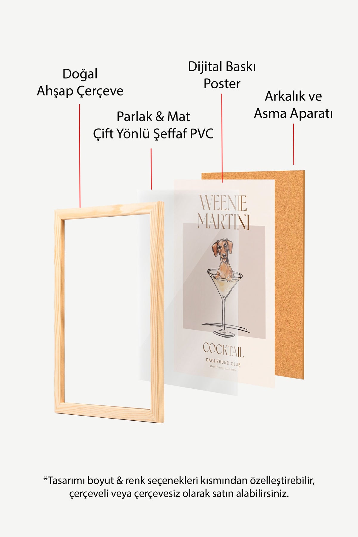 WEENIE MARTINI Poster – Ahşap Çerçeveli Tablo