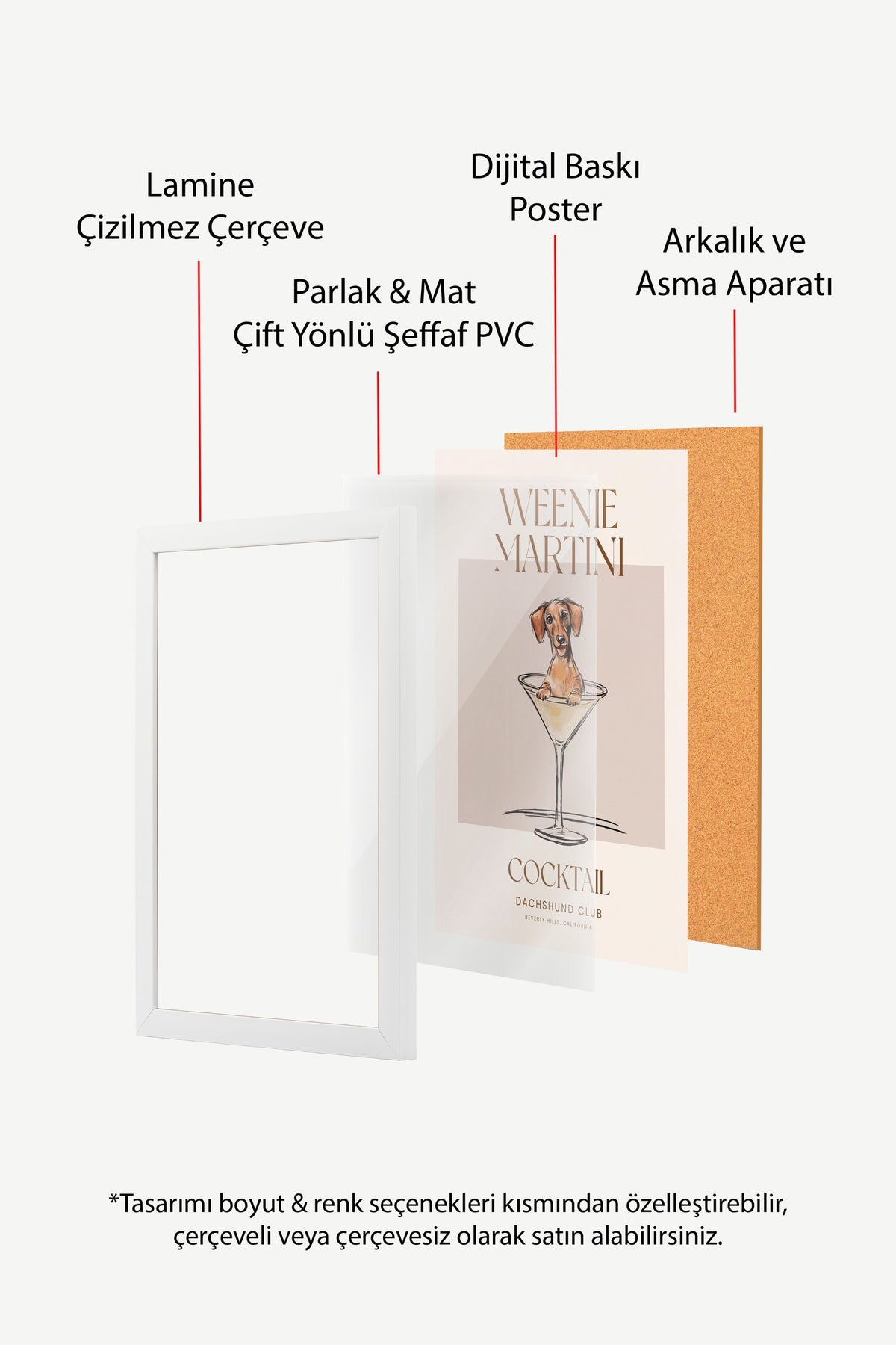 WEENIE MARTINI Poster – Beyaz Çerçeveli Tablo