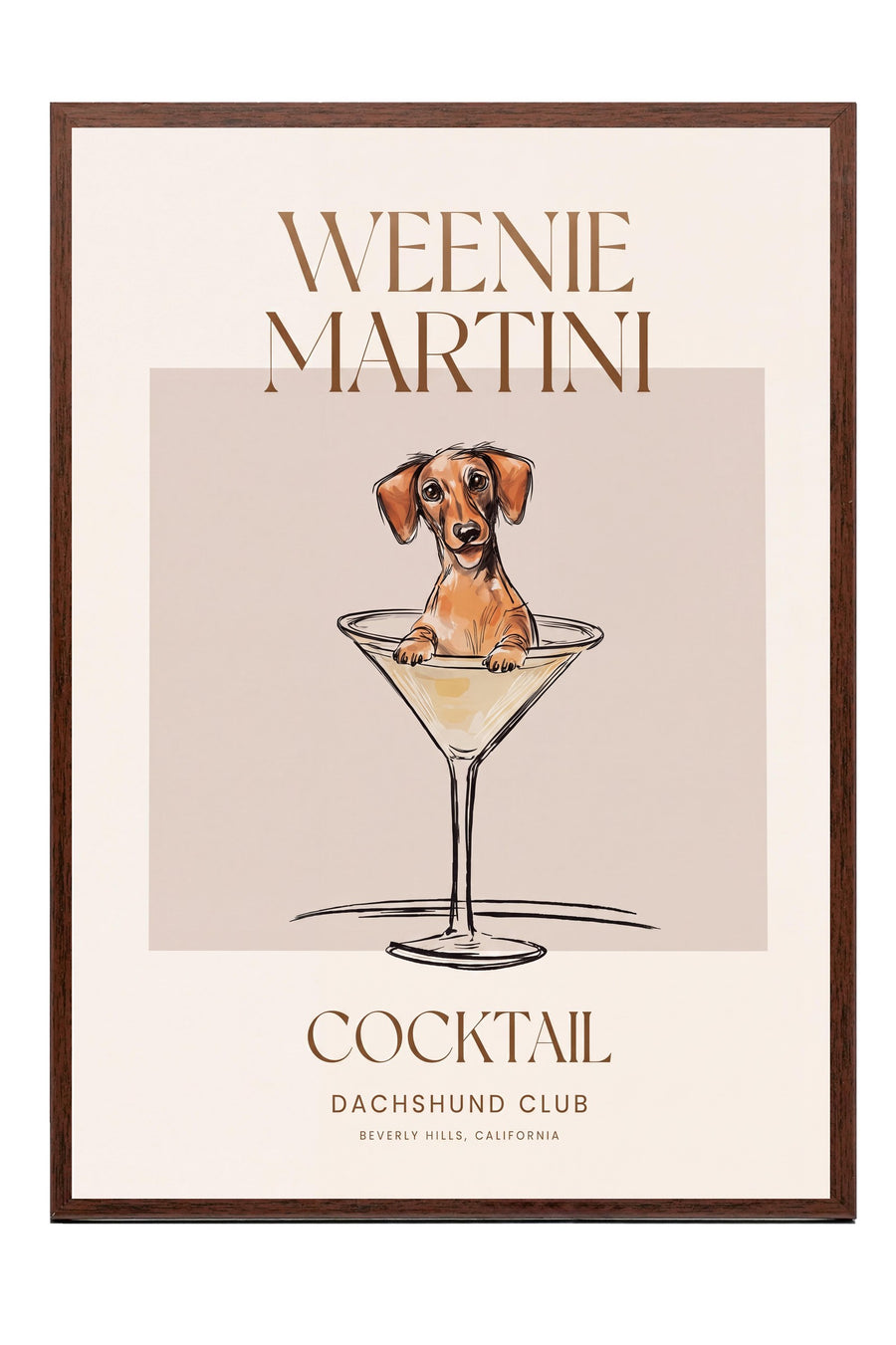 WEENIE MARTINI Poster – Kahverengi Çerçeveli Tablo