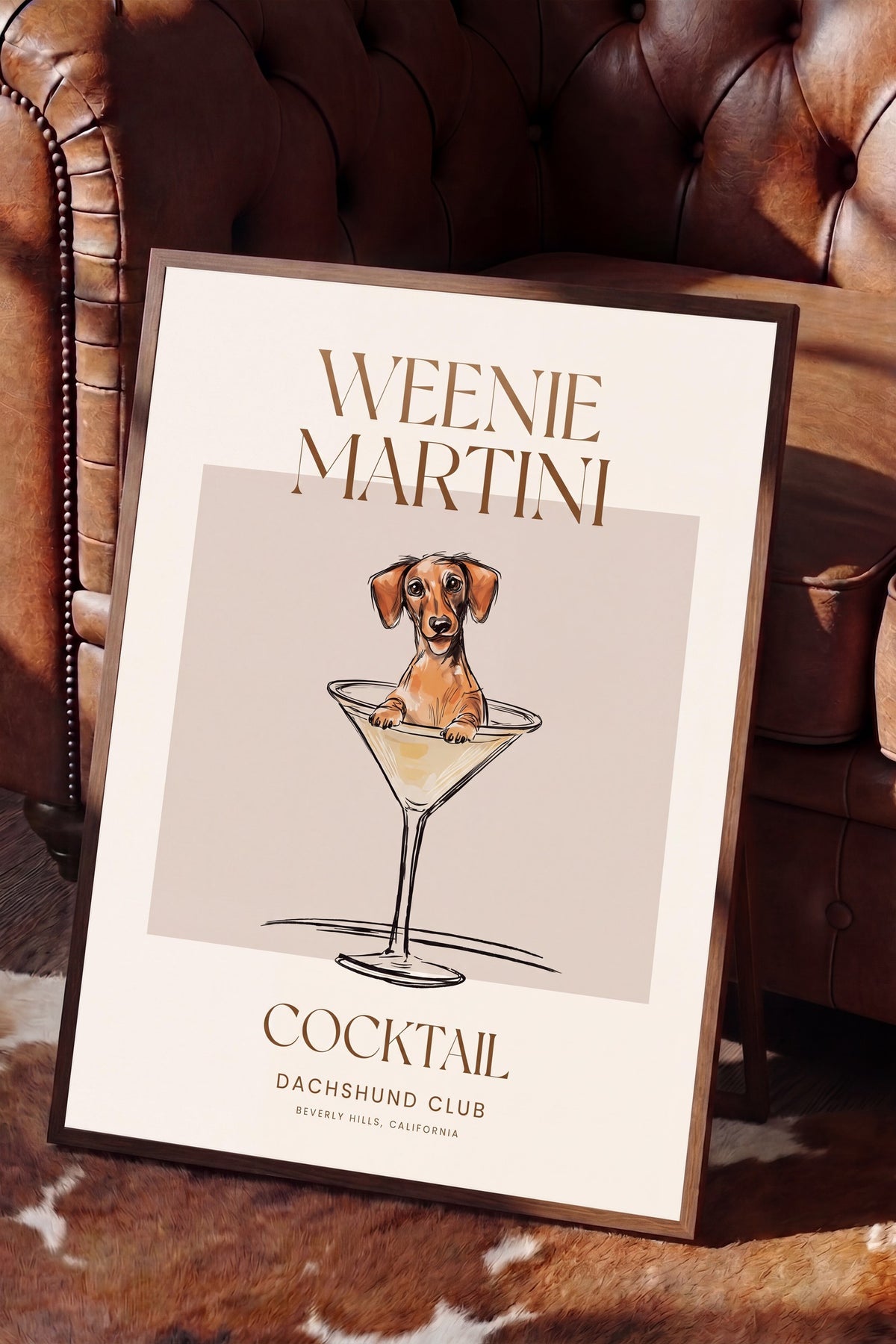 WEENIE MARTINI Poster – Kahverengi Çerçeveli Tablo
