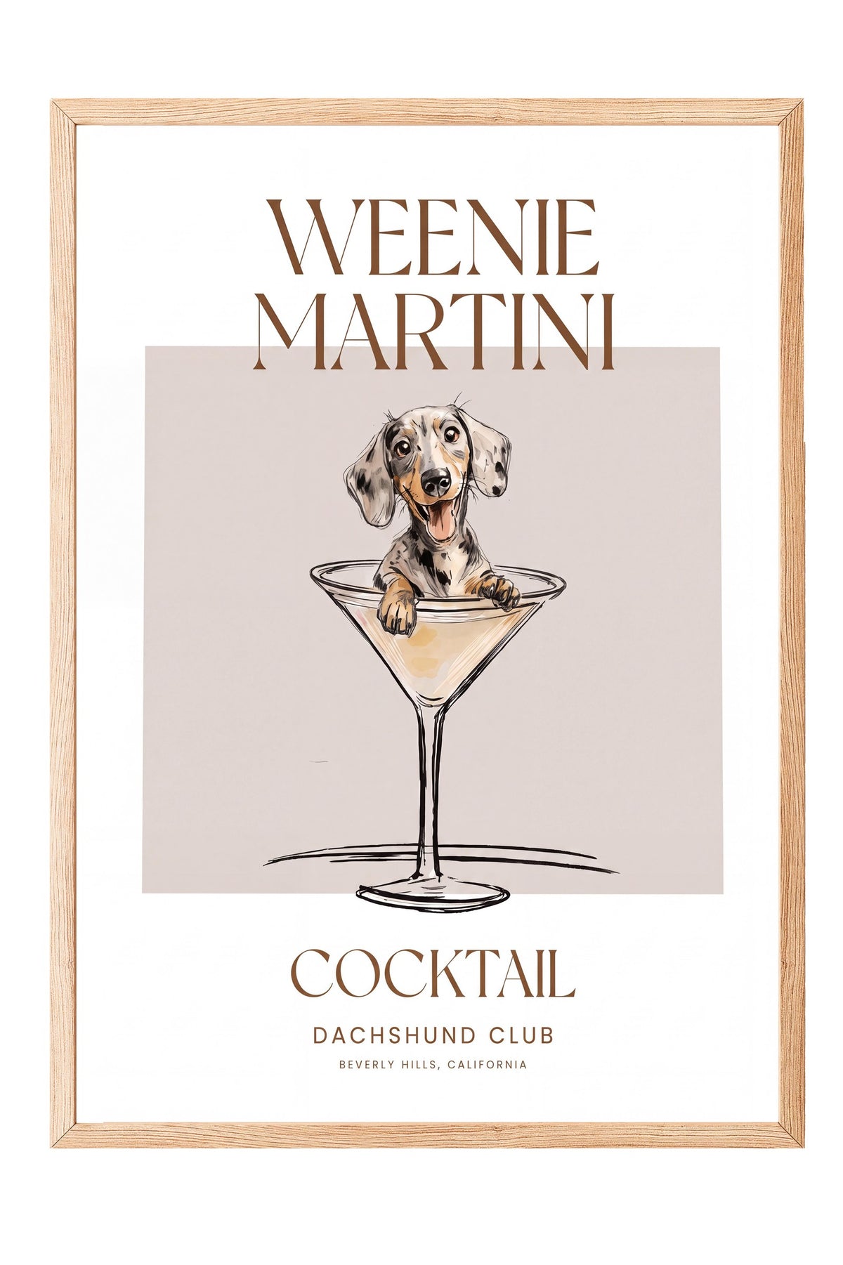 WEENIE MARTINI Poster – Ahşap Çerçeveli Tablo